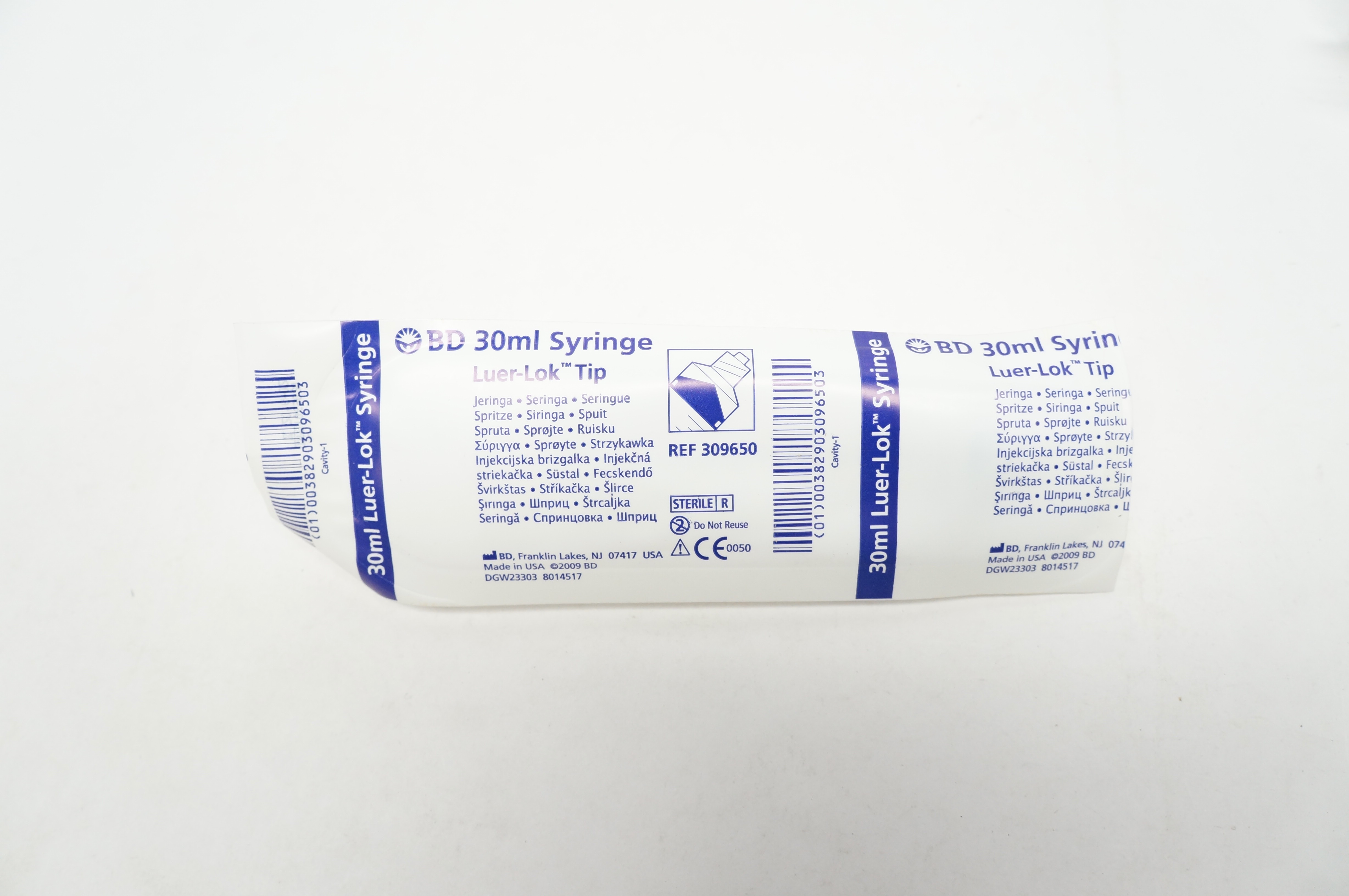 BD 309650 Luer-Lock Tip Syringe 30mL (x)