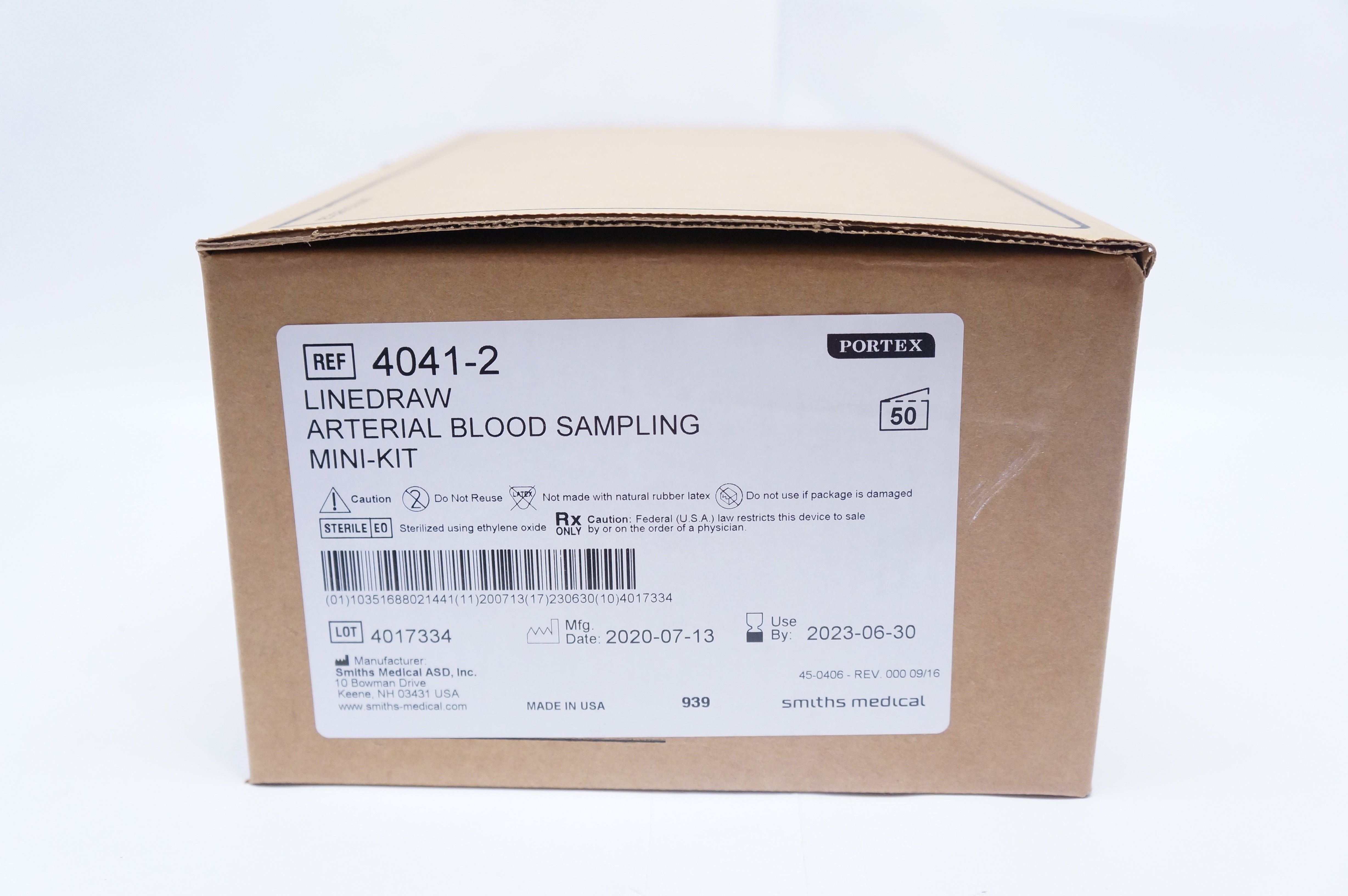 Smiths Medical 4041-2 Linedraw Arterial Blood Sampling Mini-Kit - Box of 50