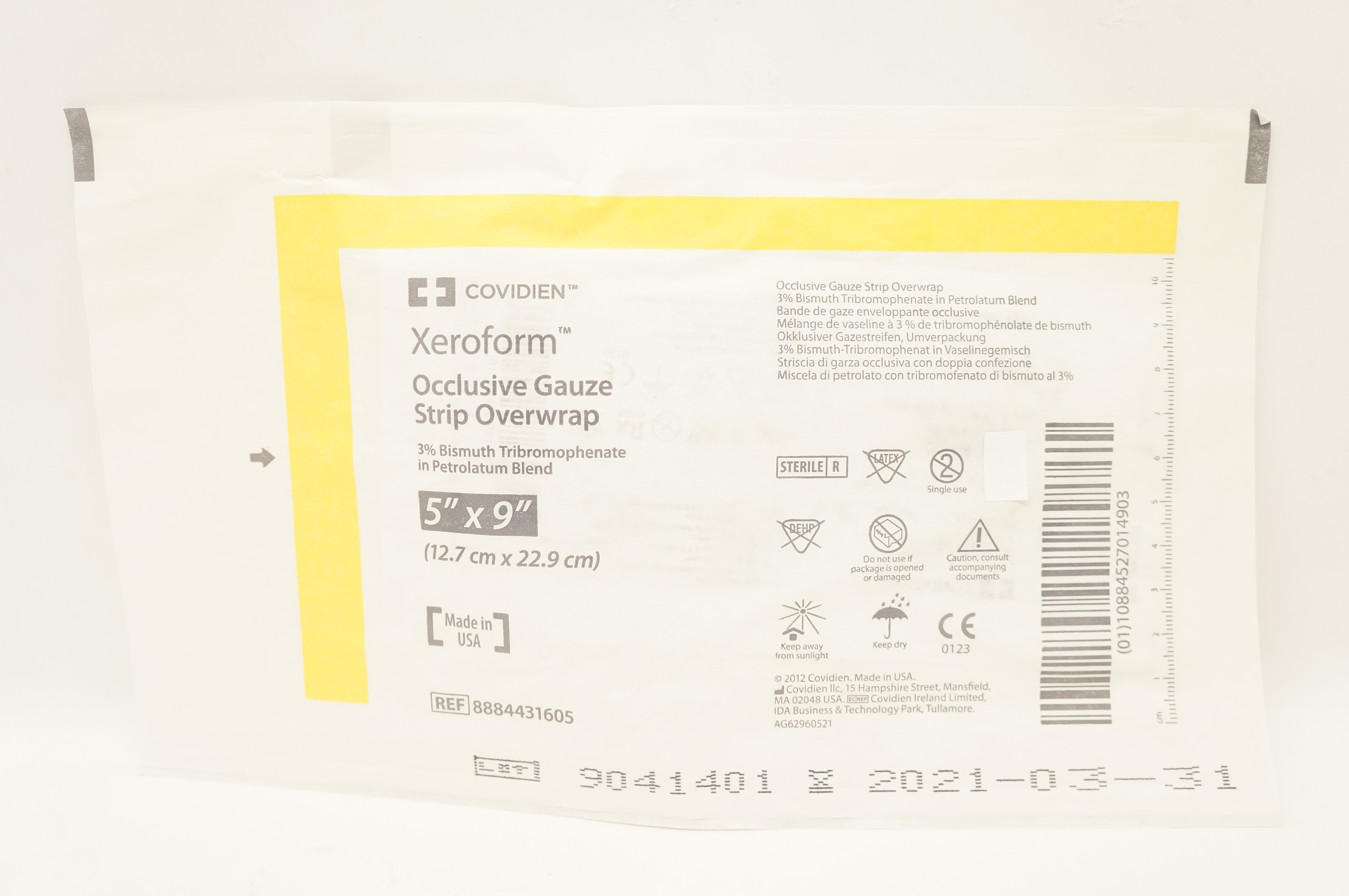 Covidien 8884431605 Xeroform Occlusive Gauze Strip Overwrap 5inch x 9inch (x)