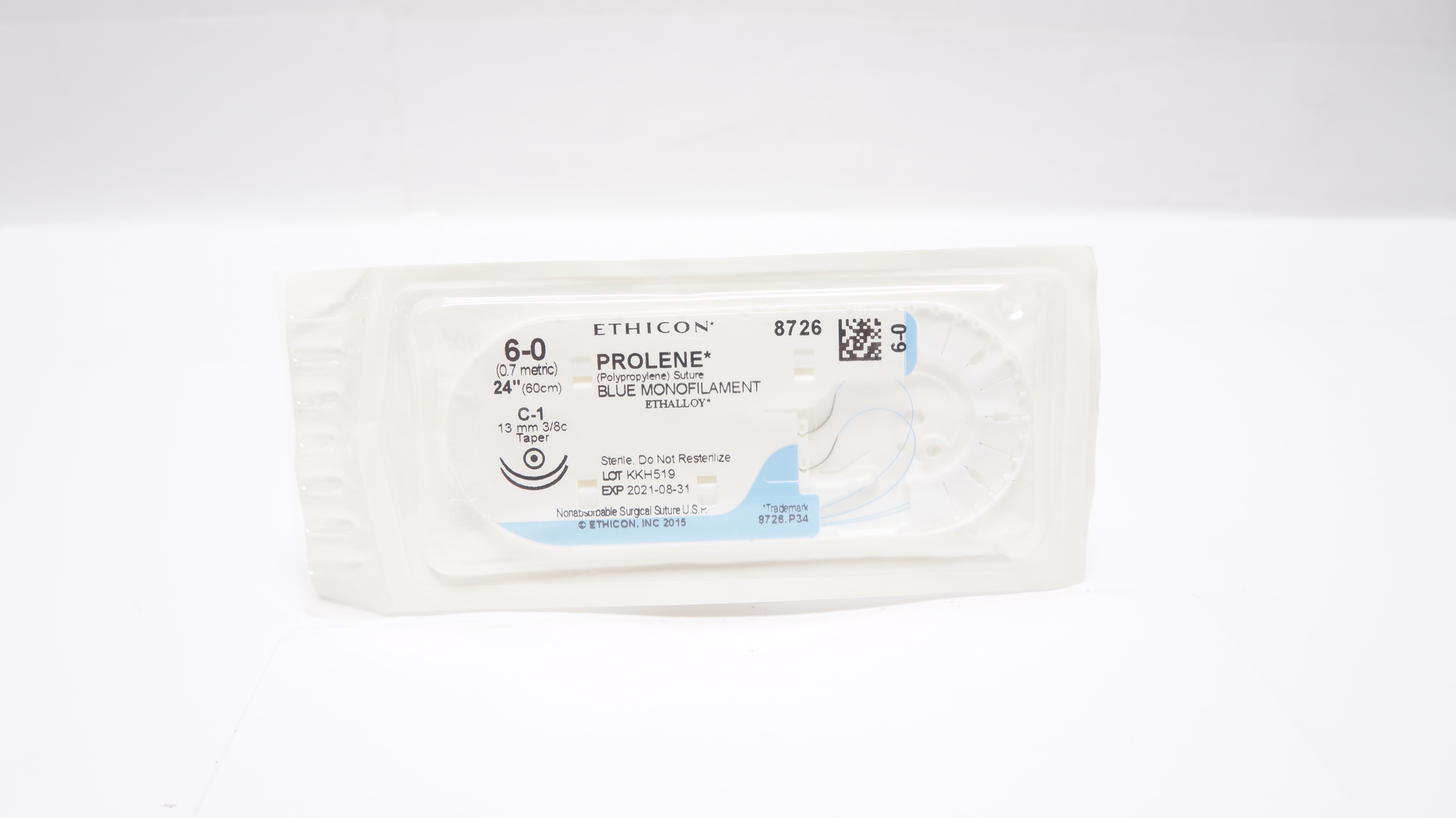 Ethicon 8726 6-0 PROLENE Polypropylene Stre C-1 13mm 3/8c Taper, 24inch (x)