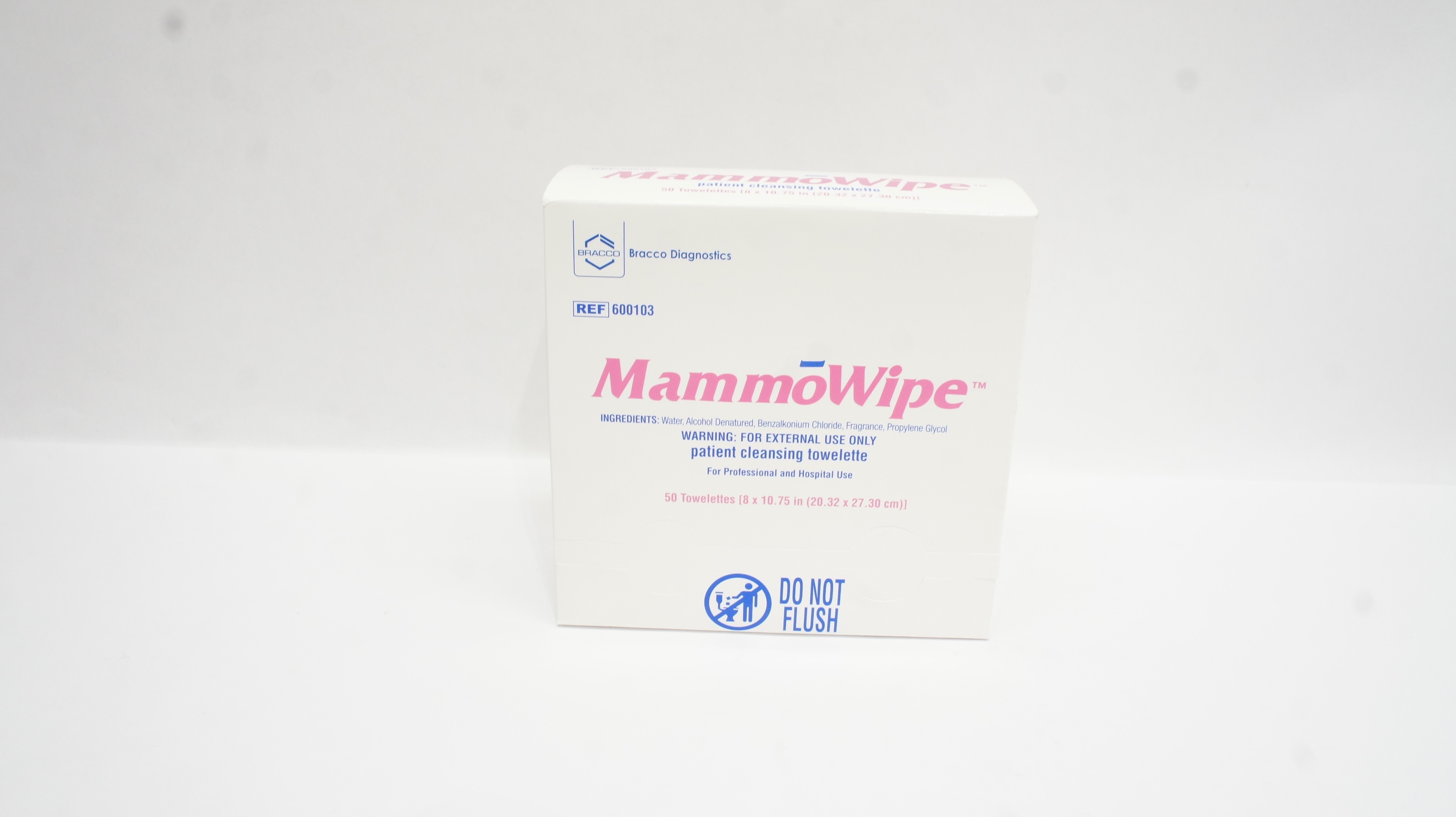 Bracco Diagnostics 600103 MammōWipe Patient Cleansing Towelette - Box of 50
