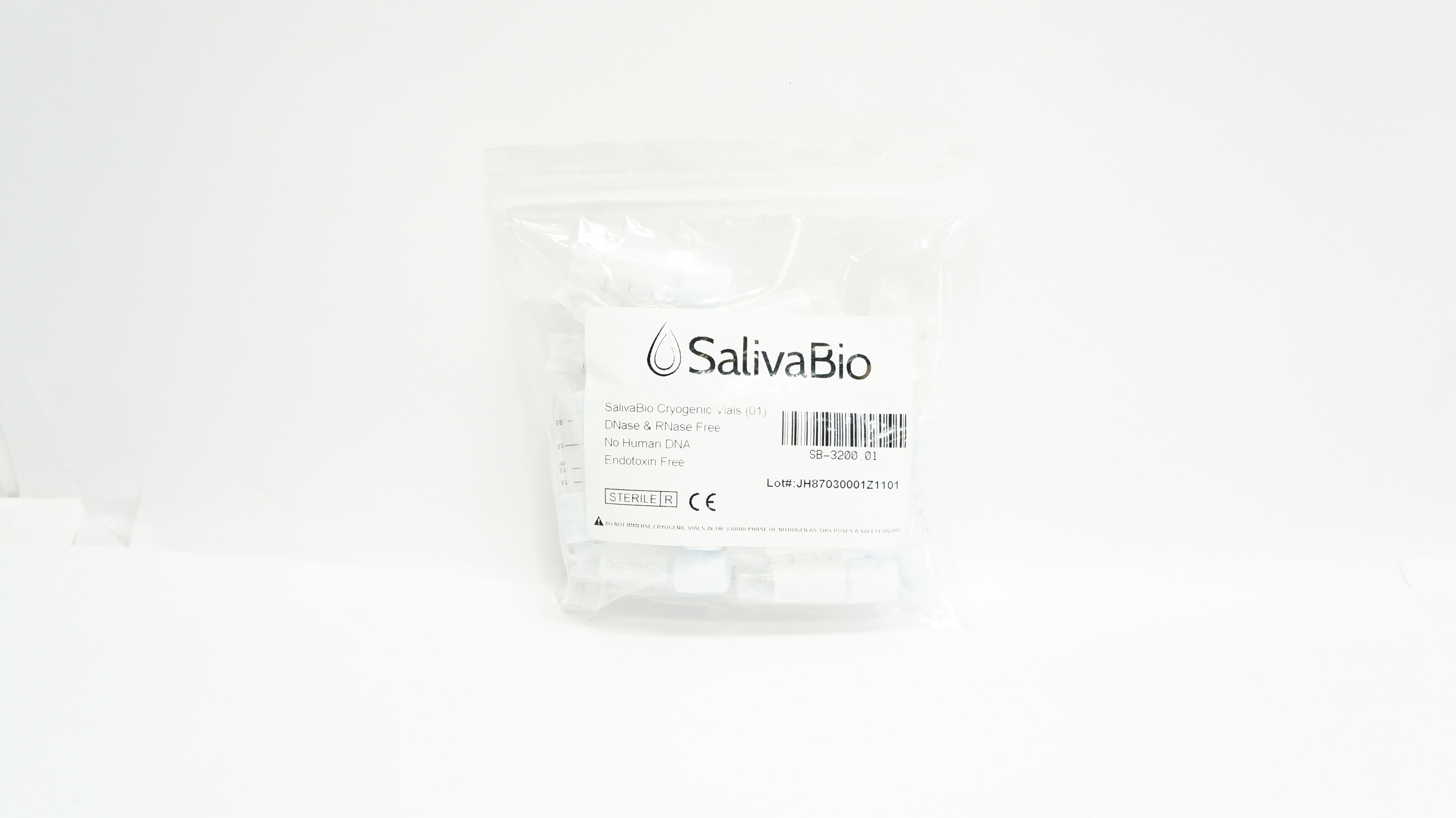 SalivaBio 5004.01 Salimetrics Cryogenic Vials,Cryovial, 2mL White