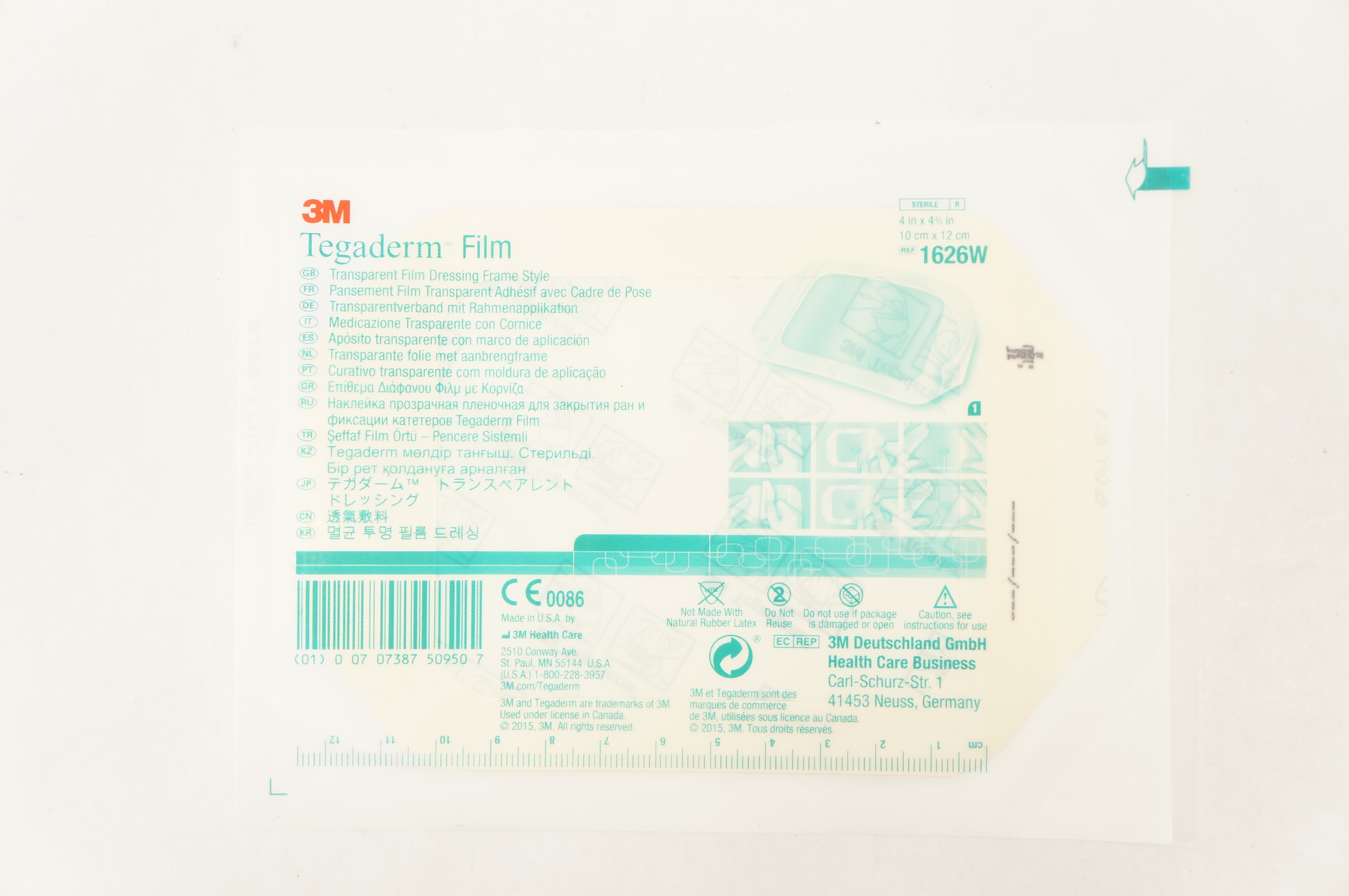 3M 1626W Tegaderm Transparent Film Dressing Frame Style 4inch x 4-3/4inch (x)