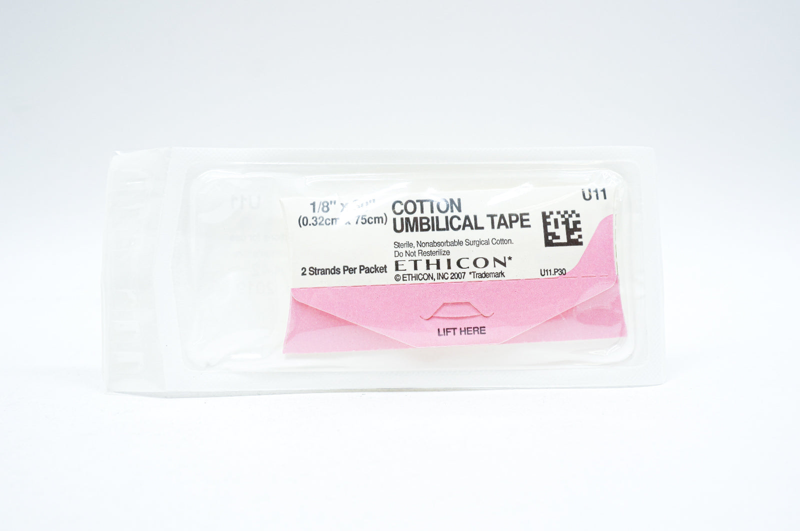 Ethicon U11 COTTON UMBILICAL TAPE, 1/8inch x 30inch (x) - Lot of 11