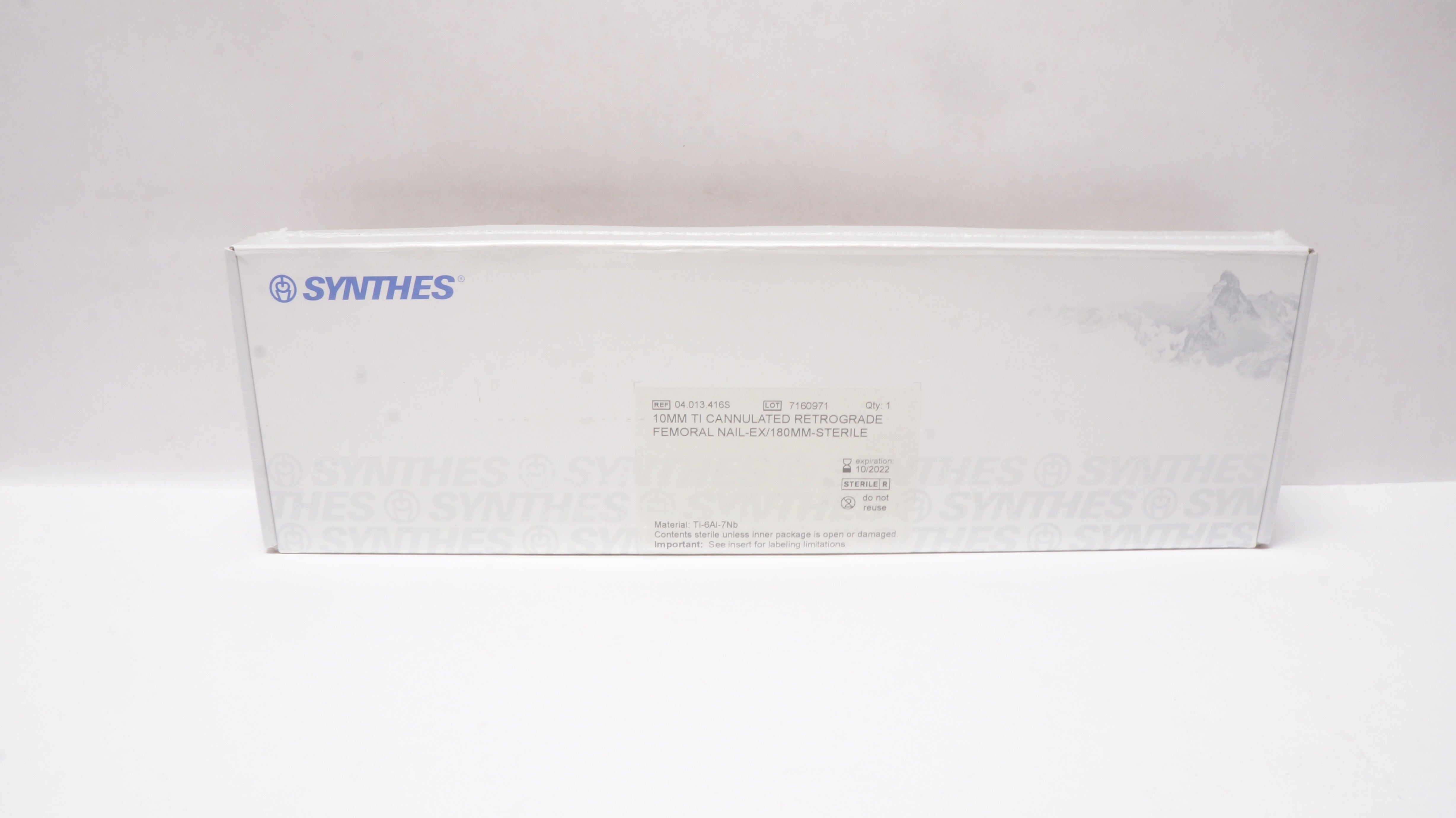 Synthes 04.013.416S 10mm Ti Cannulated Retrograde Femoral Nail-Ex/180mm (x)