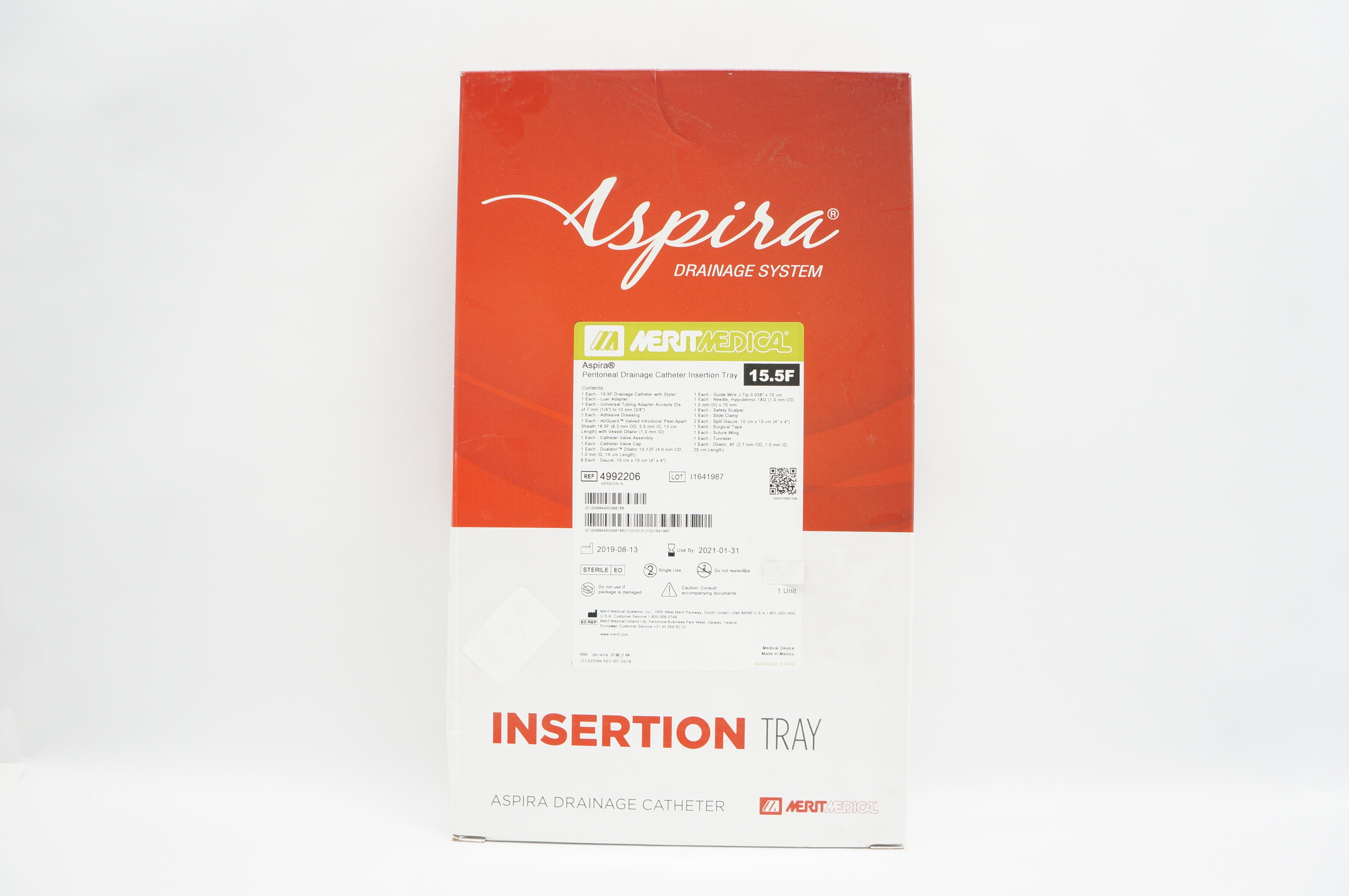 Merit Medical 4992206 Aspira Pleural Drainage Cath. Insertion Tray 15.5 F (x)