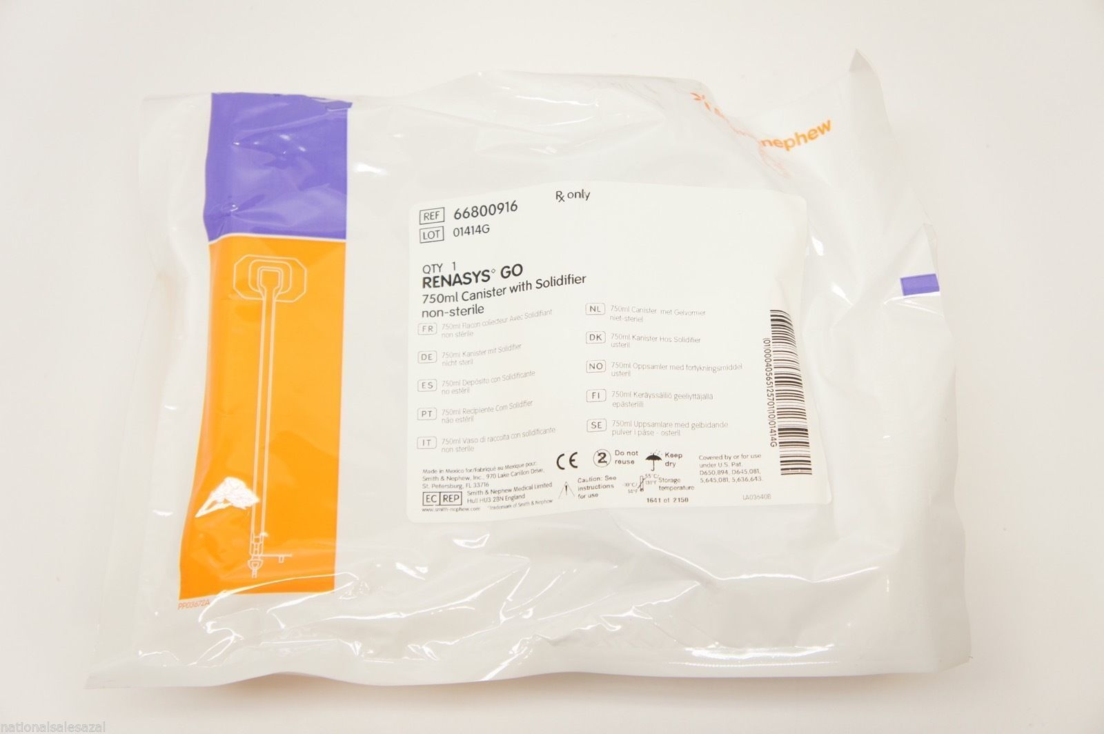 66800916 ~ Smith&Nephew 750ml Canister with Solidifier Non-Sterile