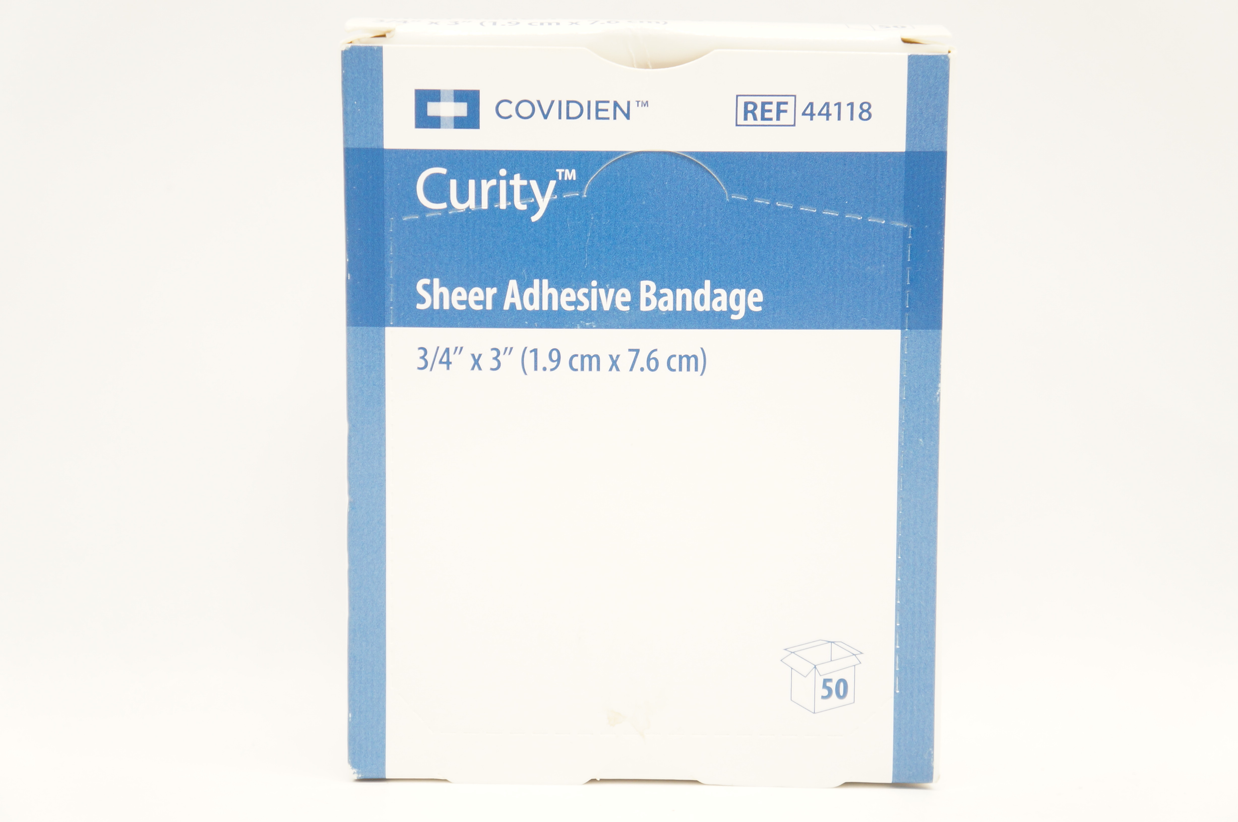 Covidien 44118 Curity Sheer Adhesive Bandage 3/4inch x 3inch - Box of 50