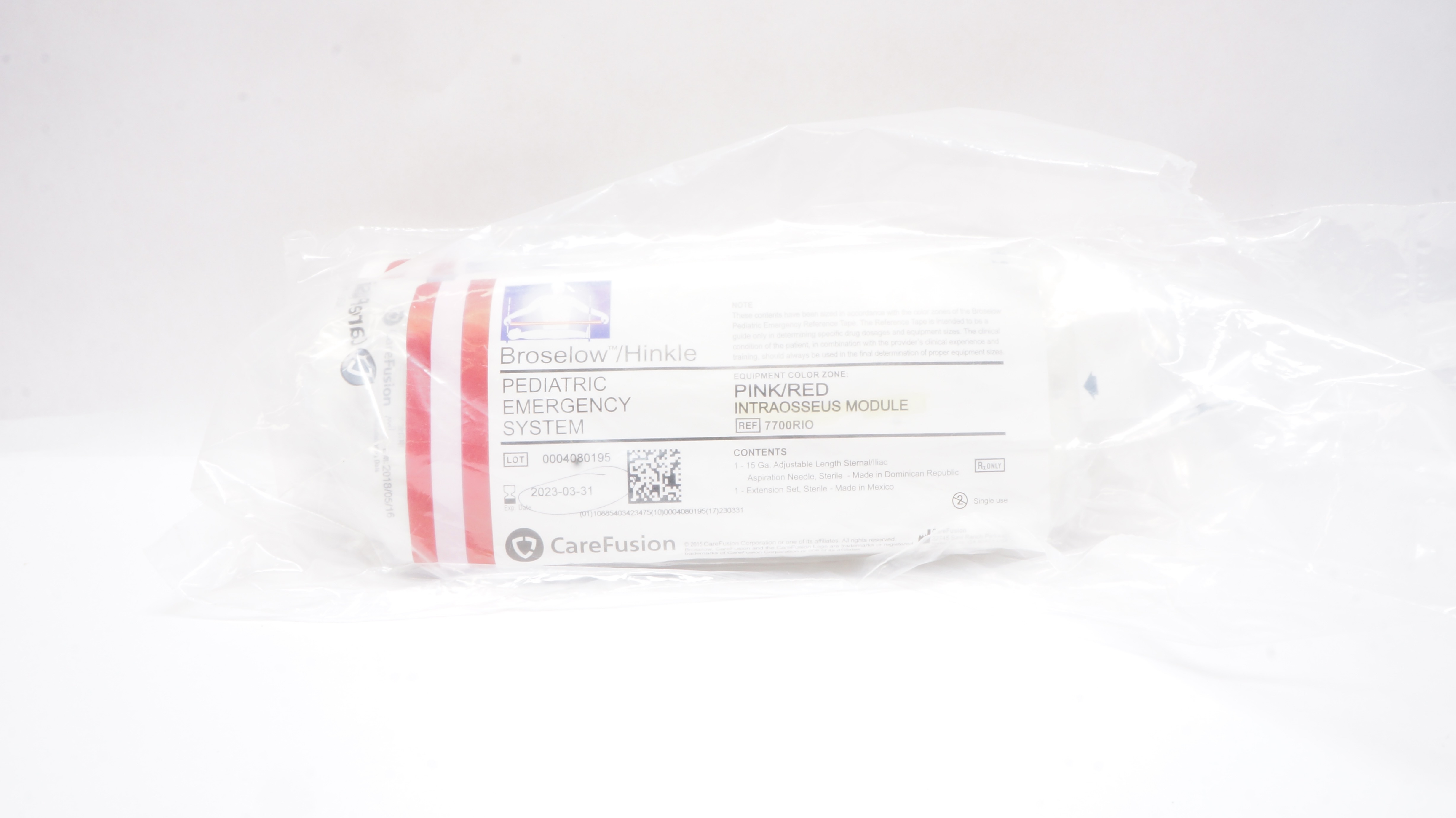 CareFusion 7700RIO Broselow/Hinkle Pink/Red Intraosseus Module (x)