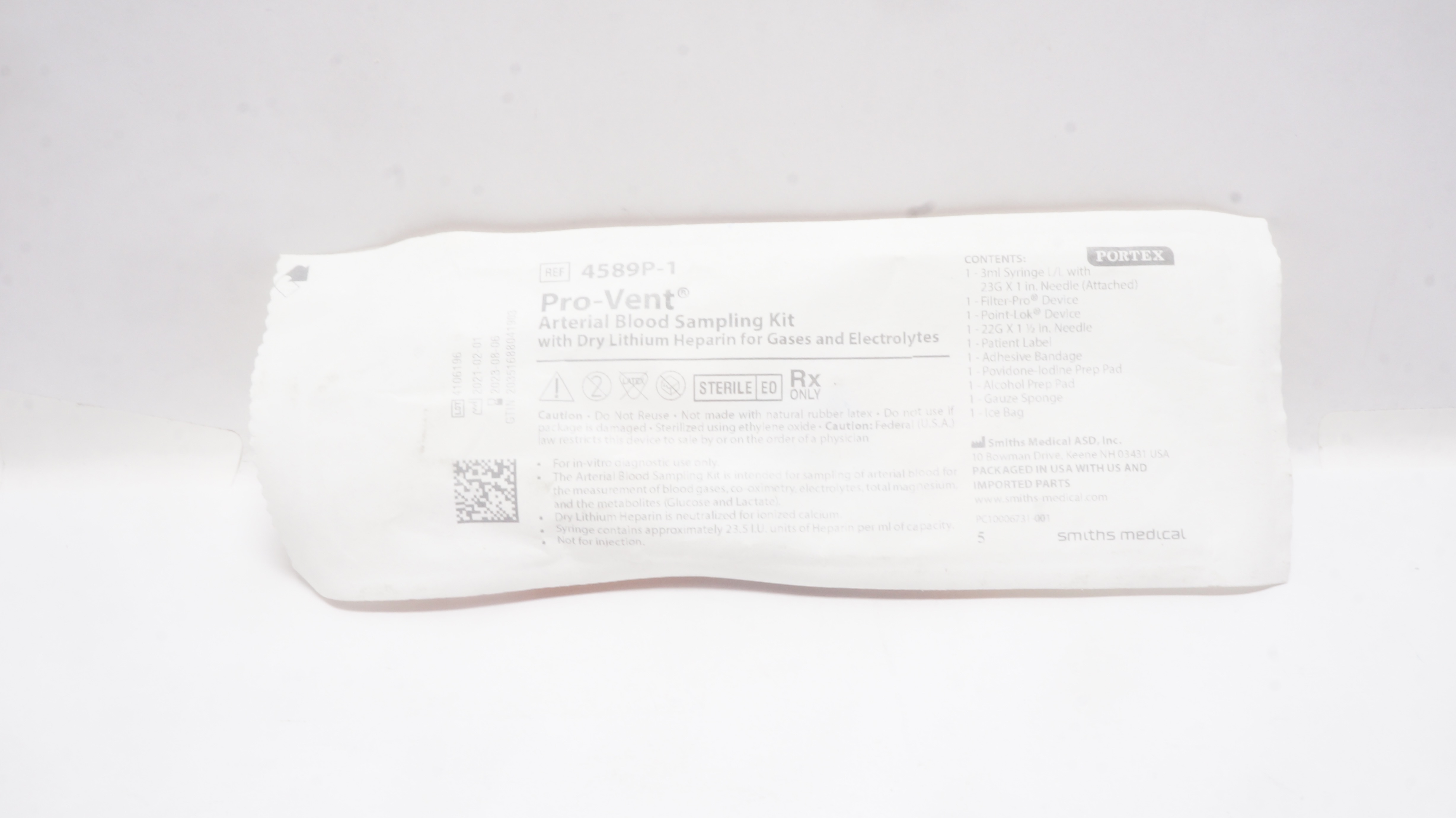 Smiths Medical 4589P-1 Pro-Vent Arterial Blood Sampling Kit (x)