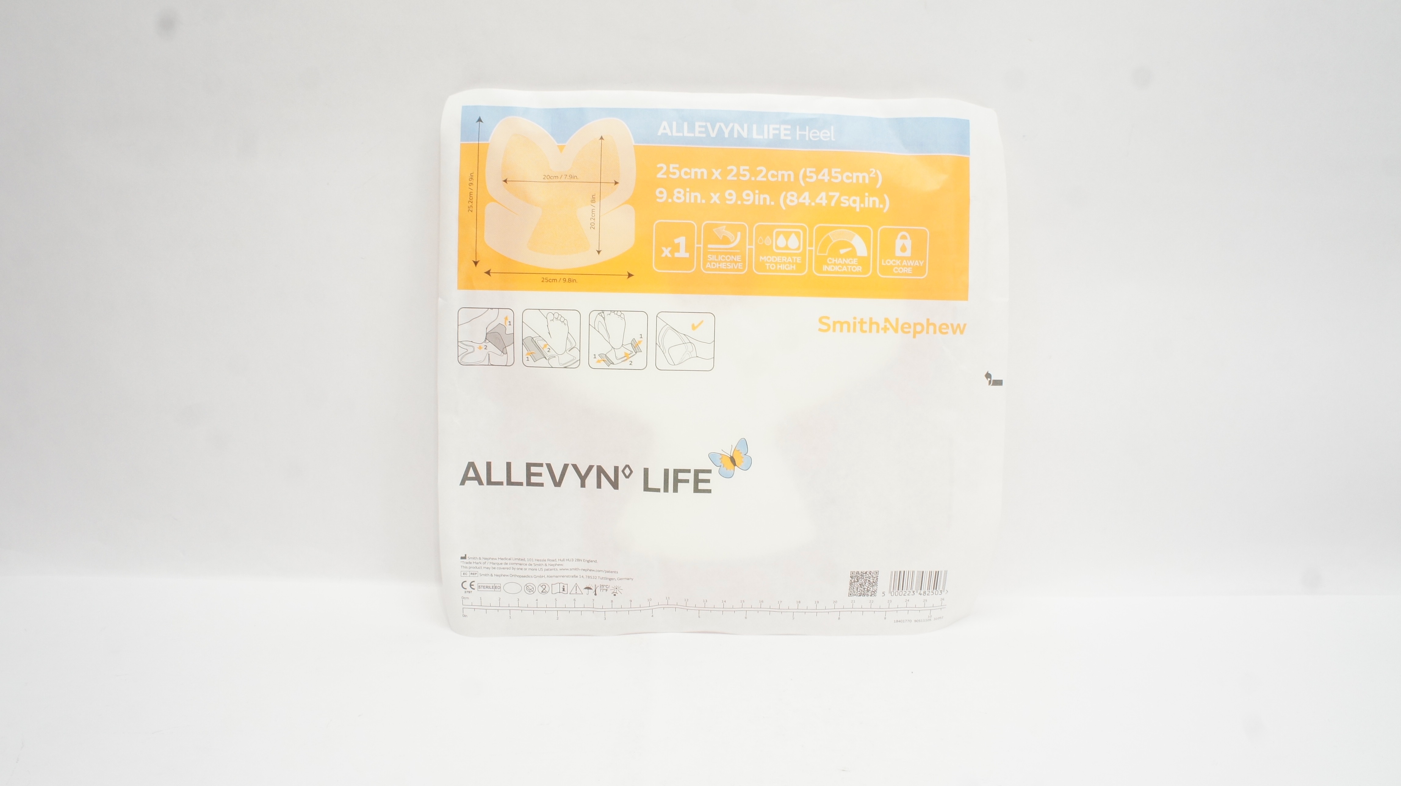Smith&Nephew 66801304 Allevyn Life Heel Dressing 9.8inch x 9.9inch
