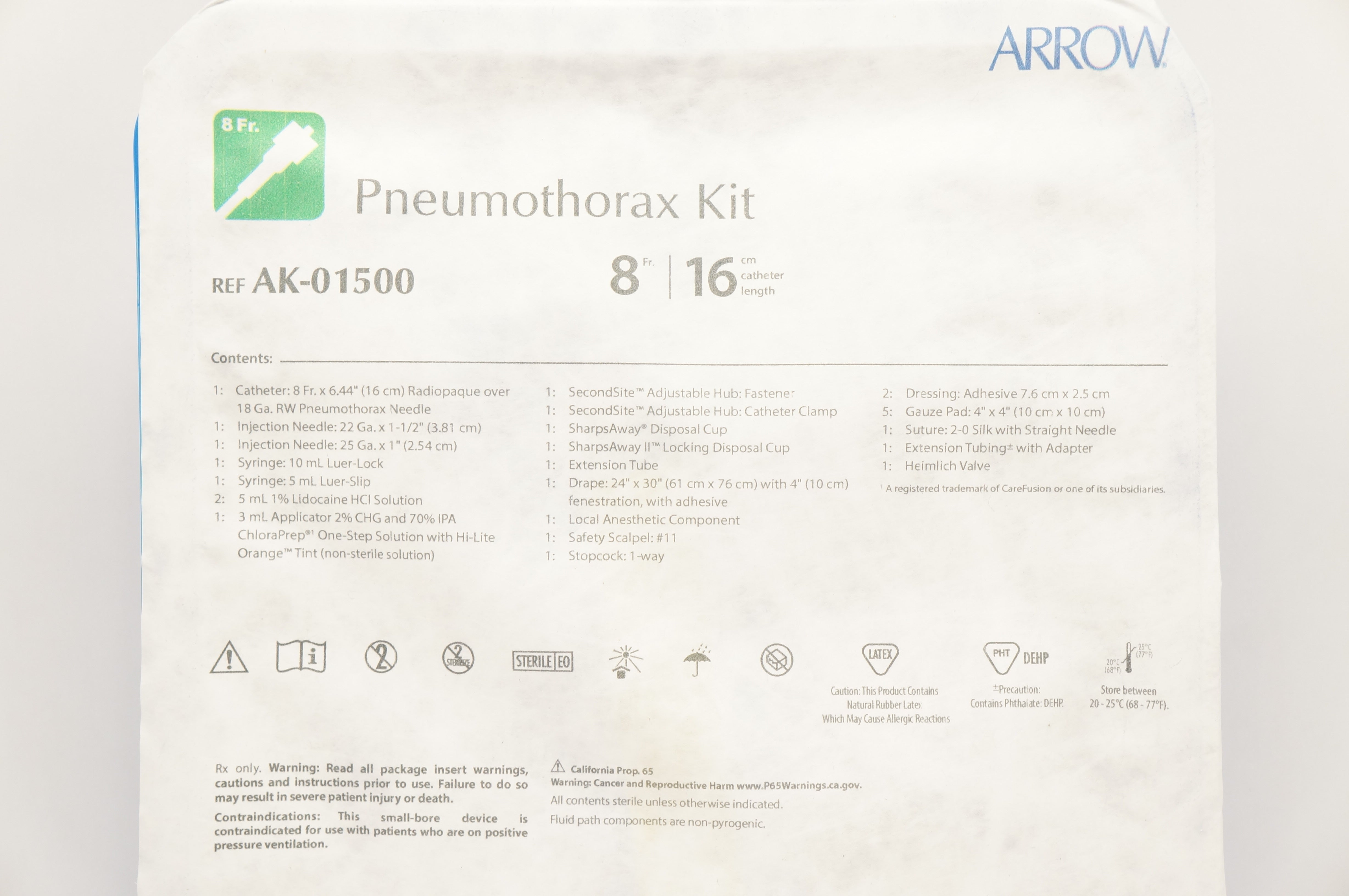 Teleflex AK-01500 Arrow Pneumothorax Kit 8Fr x 16 cm (x)