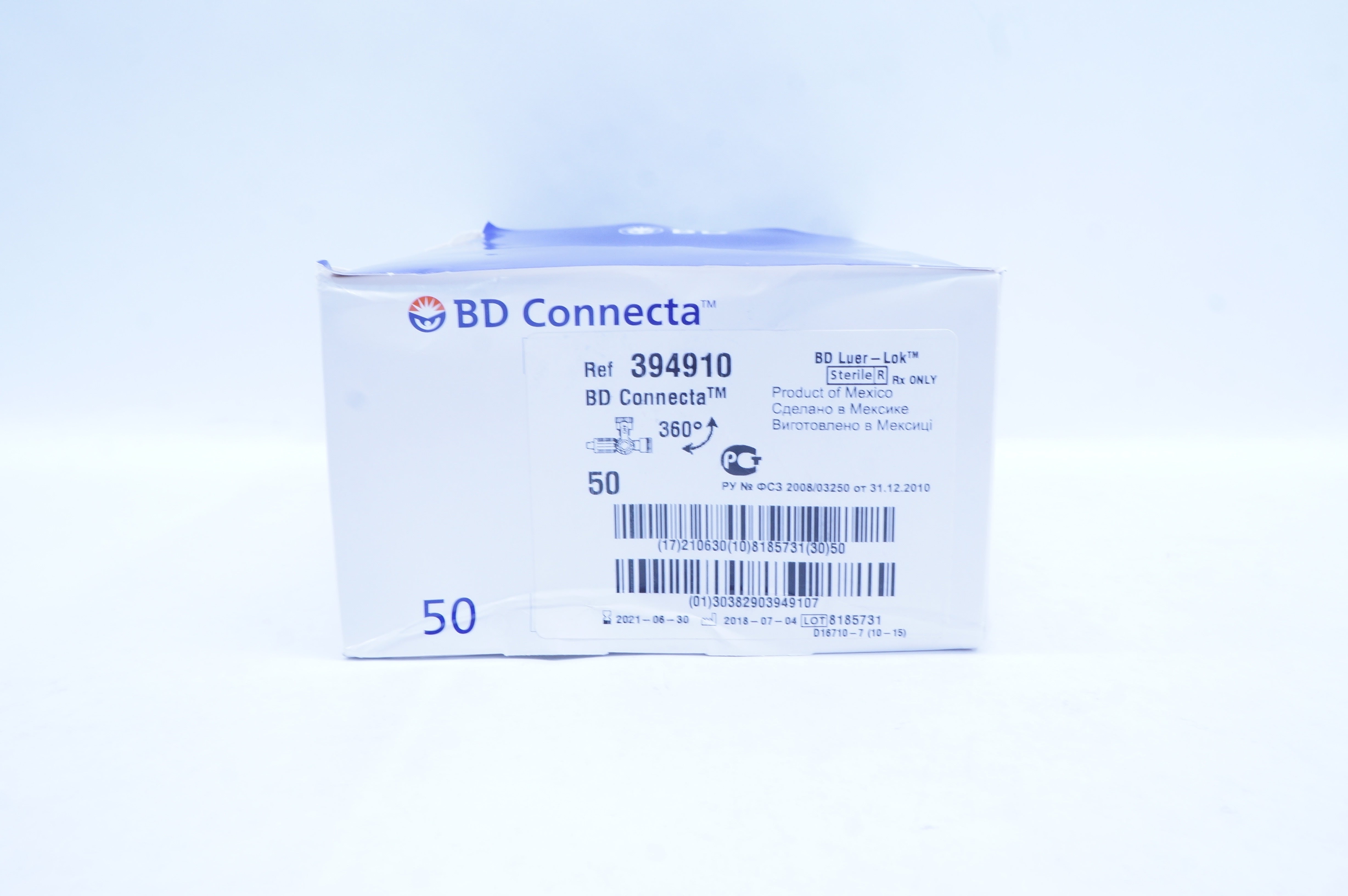 BD 394910 Connecta Plus Stopcock With 4-Way 360degree - Box of 50