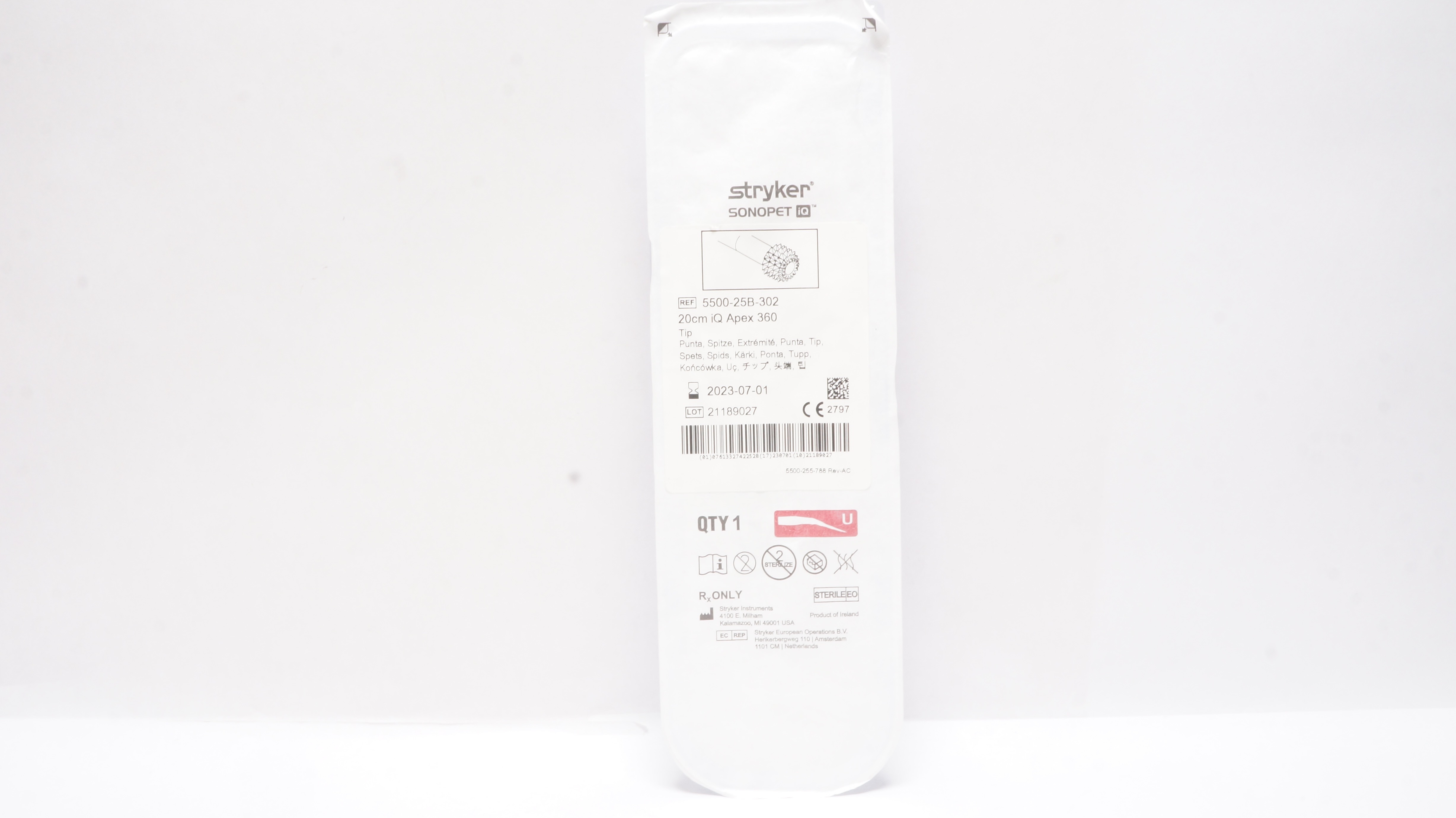 Stryker 5500-25B-302 Sonopet 20cm iQ Apex 360