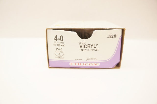 Ethicon J823H 4-0 VICRYL,PC-5, 19mm 3/8c Conventional Cutting, 18inch - Box of 22