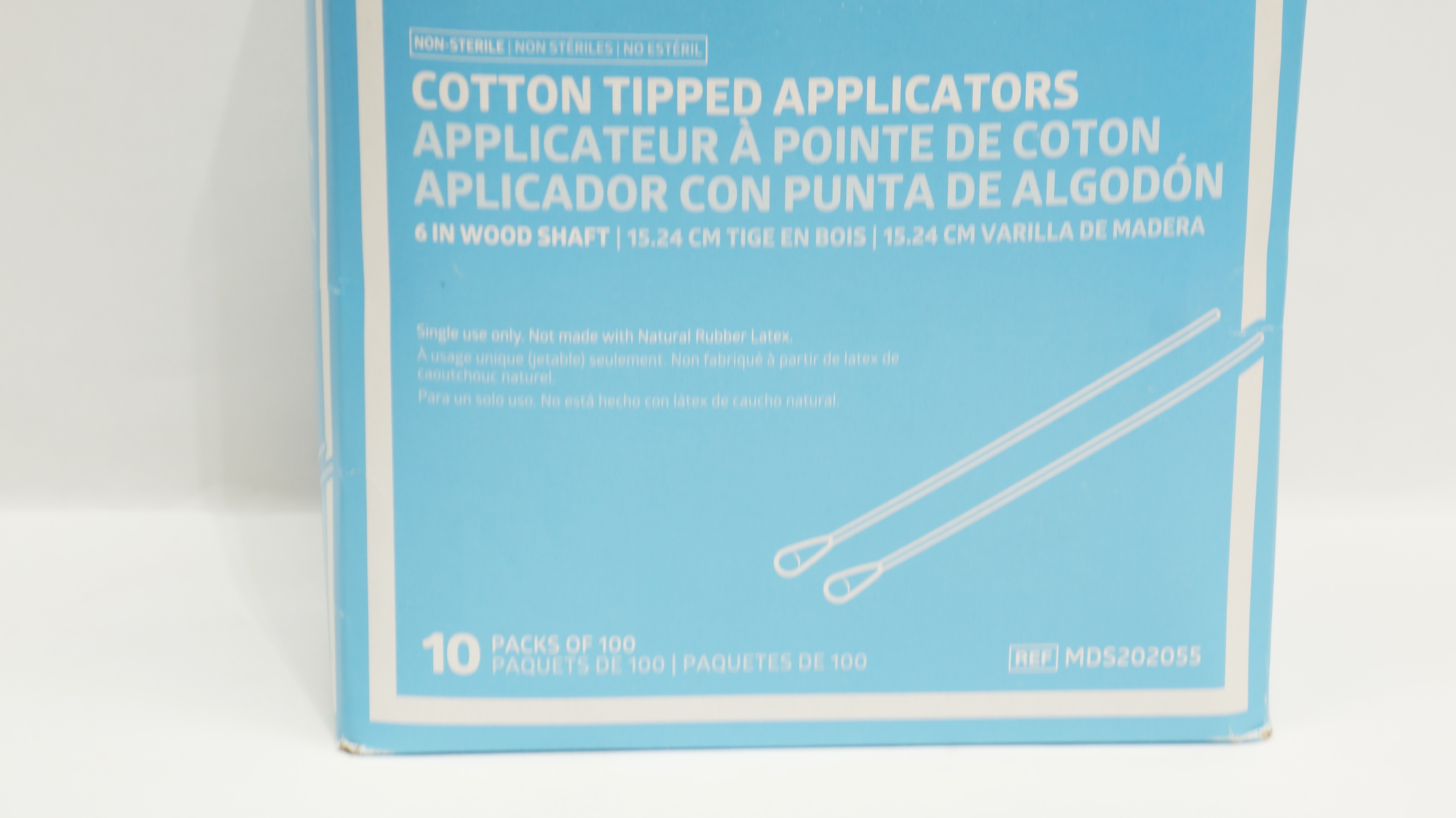 Medline MDS202055 Cotton Tipped Applicators 6inch Wood Shaft - Box of 7
