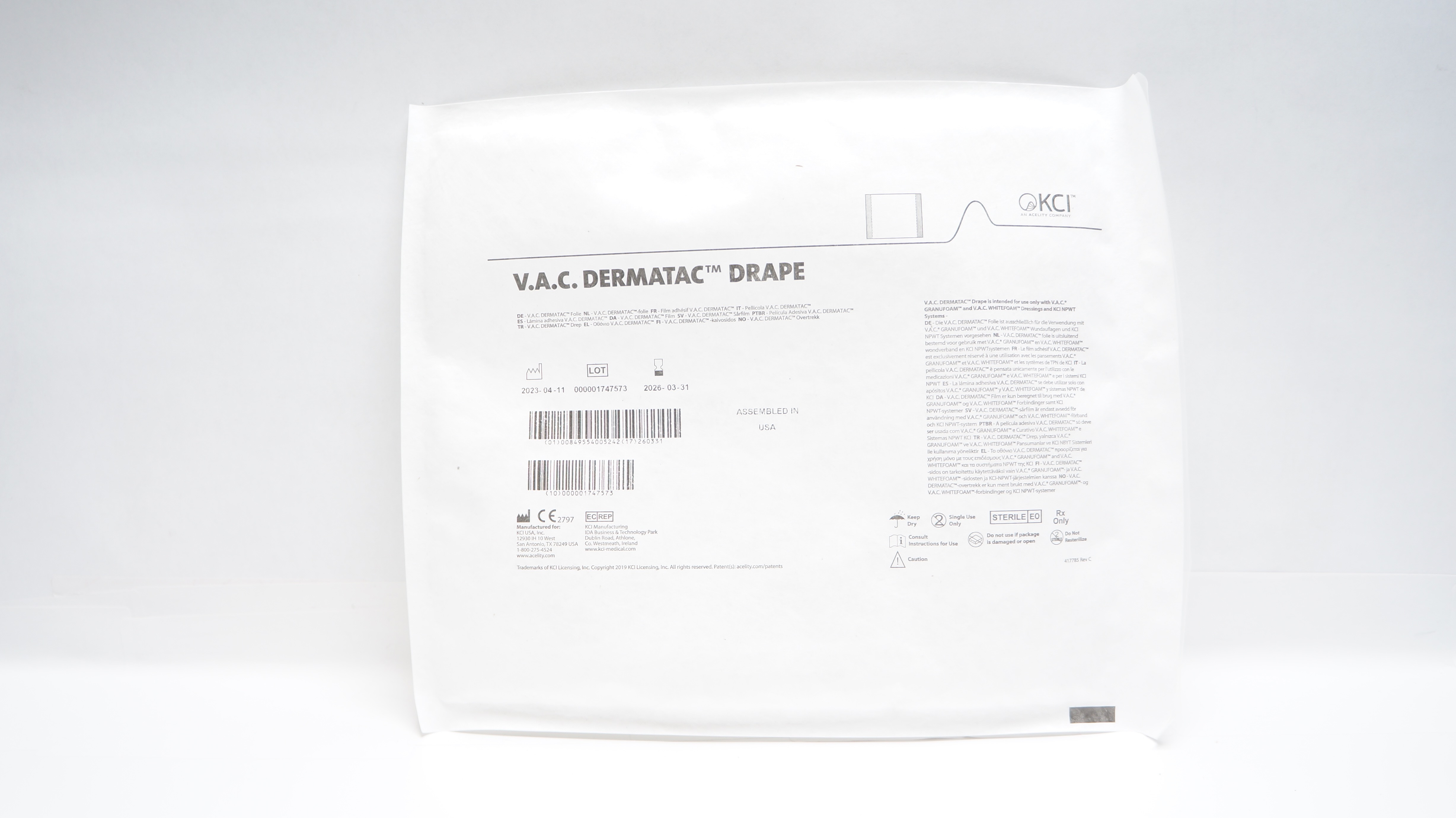 KCI V.A.C. Dermatac Drape