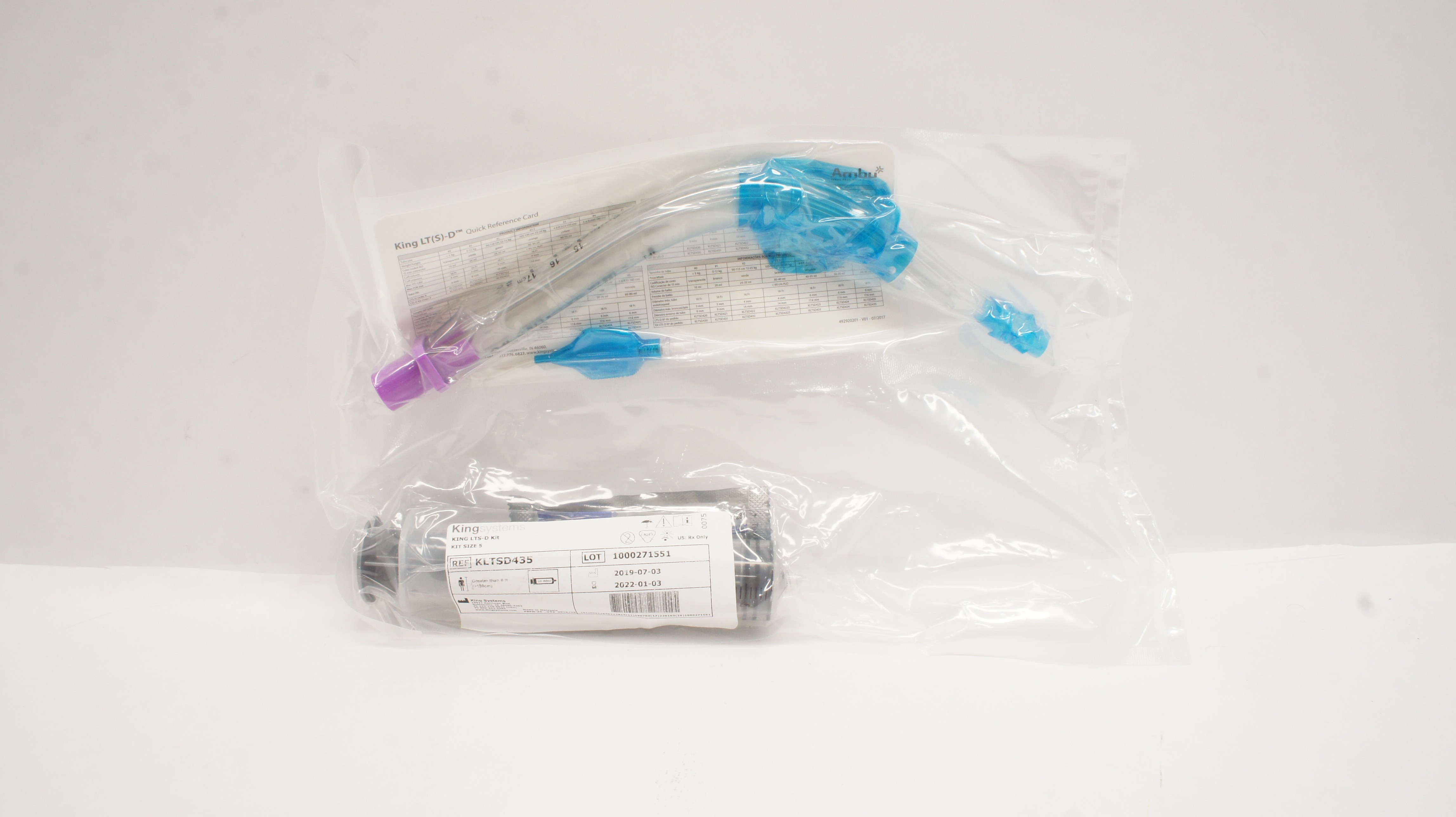 King Systems KLTSD435 AMBU King LTS-D Kit Size 5 Greater than 6ft. 60-80ml (x)