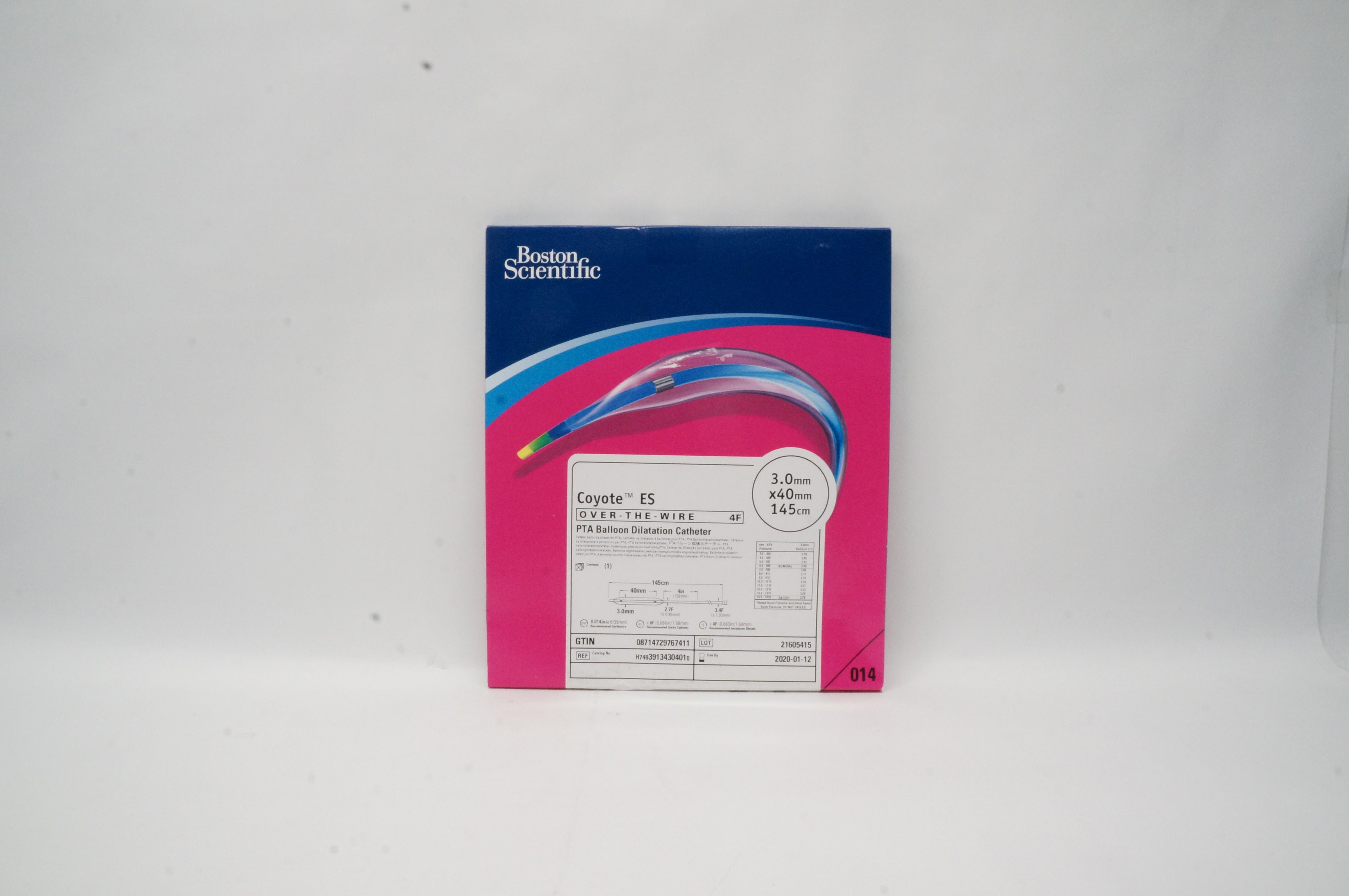 Boston Scientific 3913430401 PTA Balloon Dilatation Cath. 3.0mm x40mm x145cm (x)