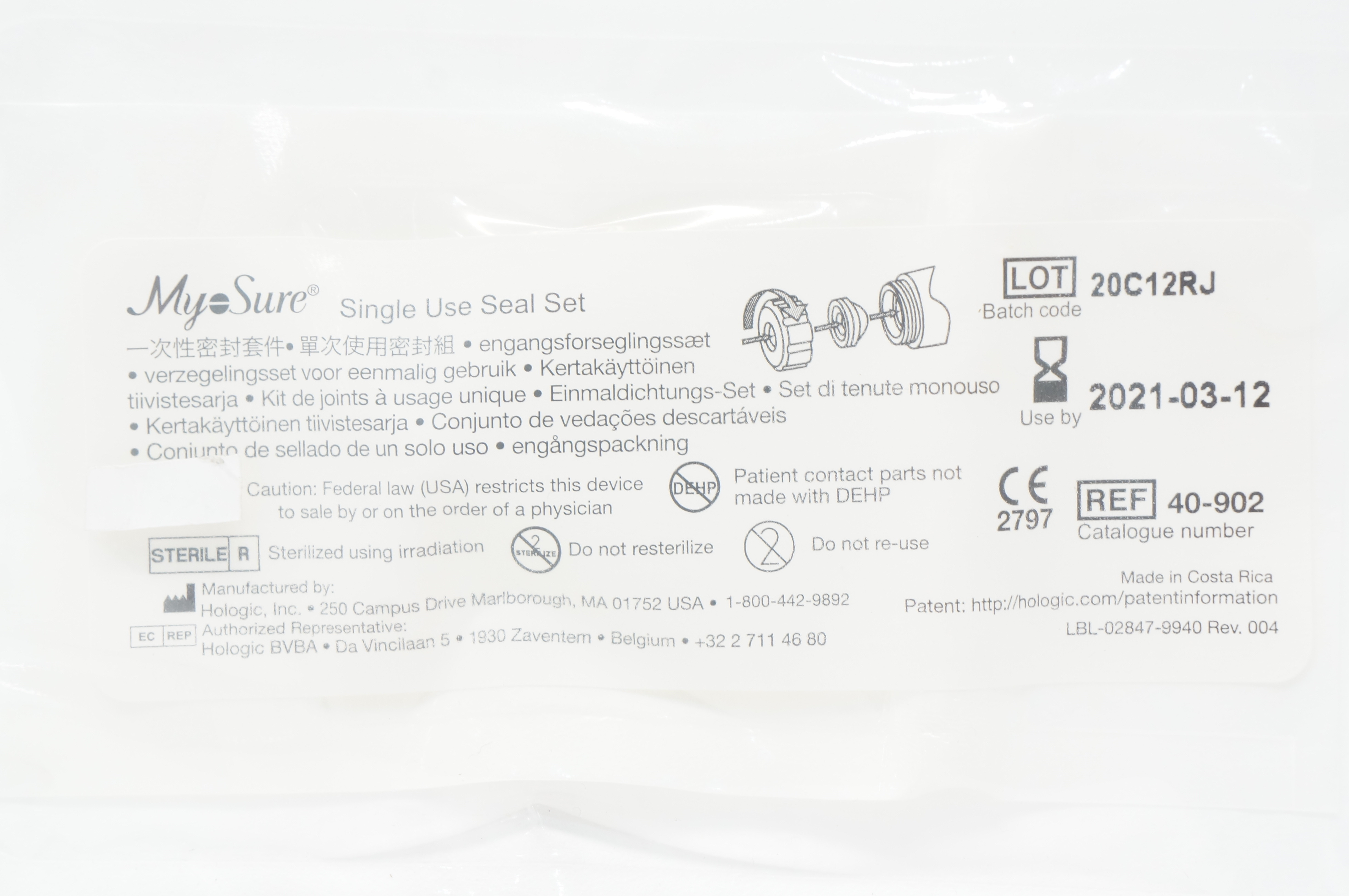 Hologic 40-902 MyoSure Single Use Seal Set (x)