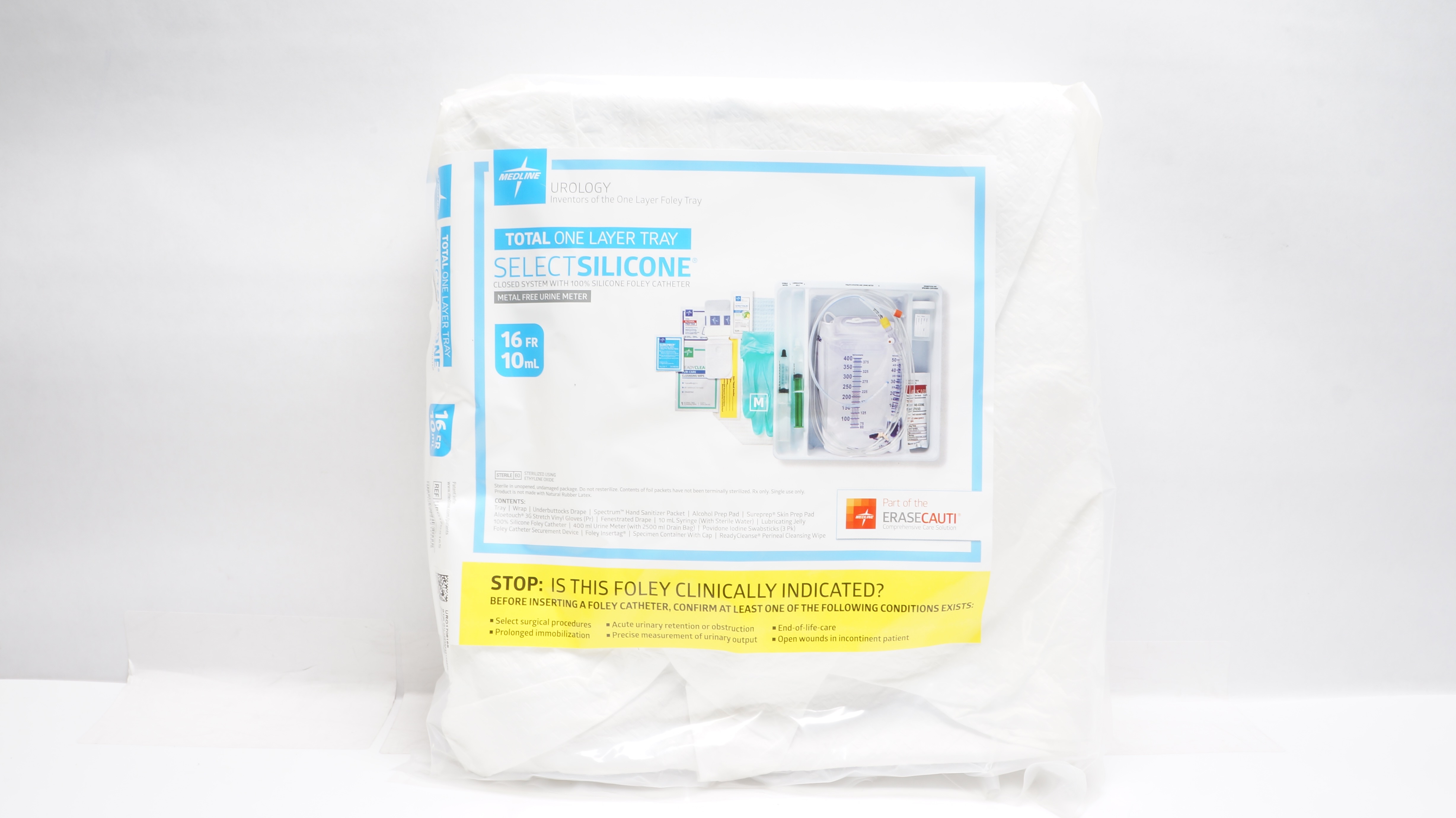 Medline URO170816S Urology Total One Layer Tray 16Fr x 10mL (x)