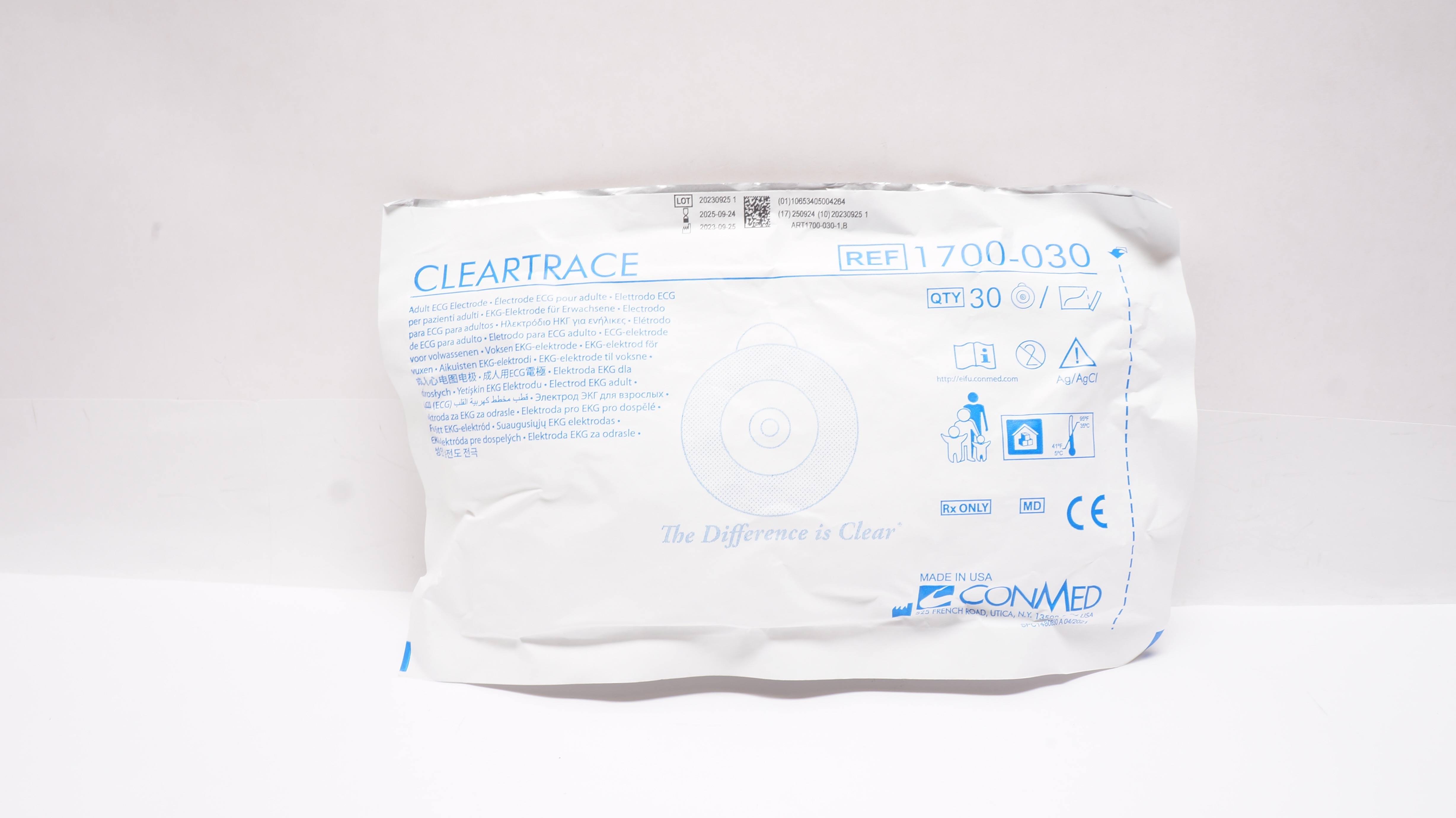 Conmed 1700-030 Cleartrace Adult ECG Electrode - Pack of 30