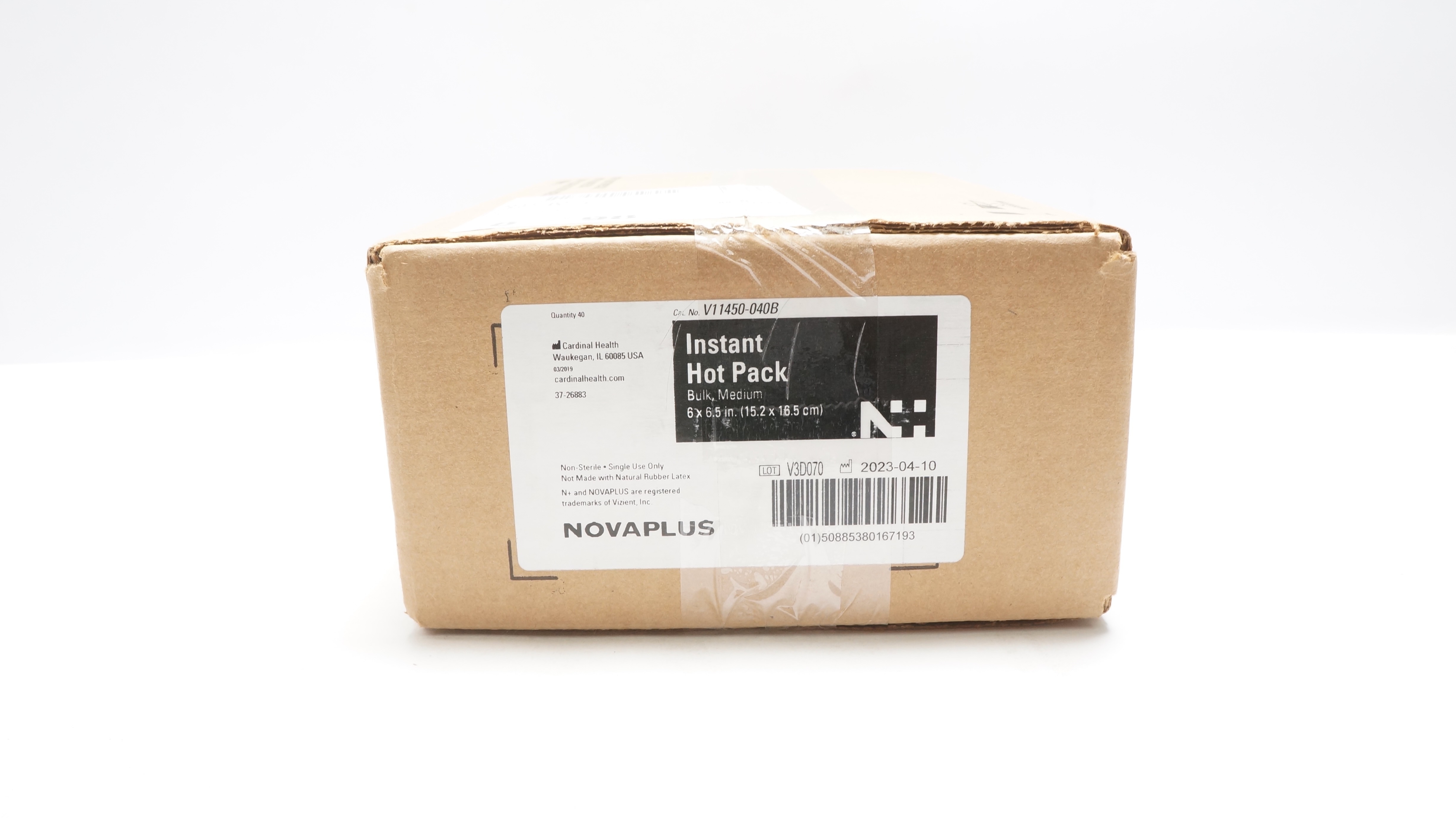 Cardinal Health V11450-040B Novaplus Instant Hot Pack,M 6in x 6.5in - Box of 26