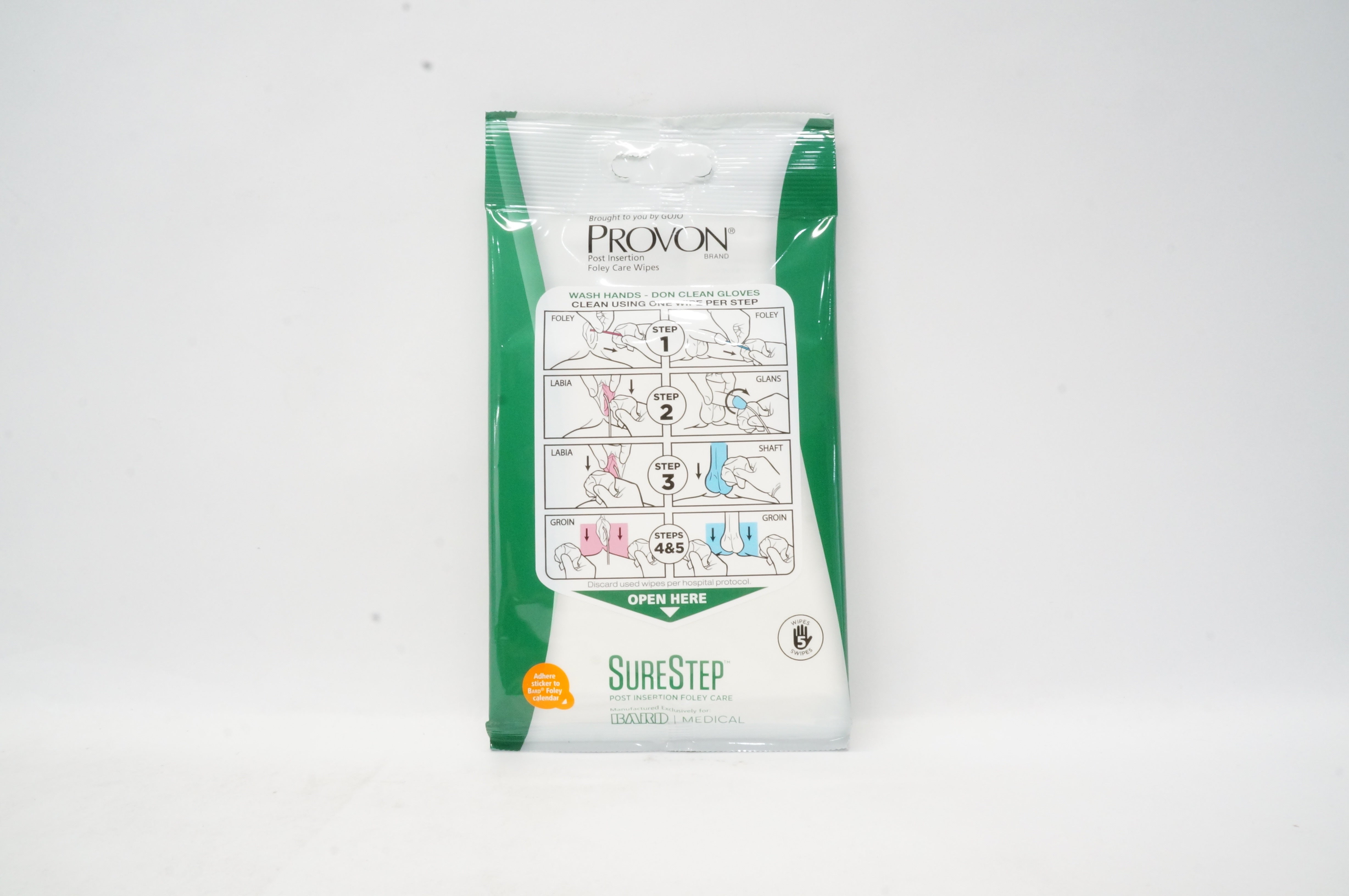 Provon DFC100 SureStep Post Insertion Foley Care Wipes (x) - Pack of 5