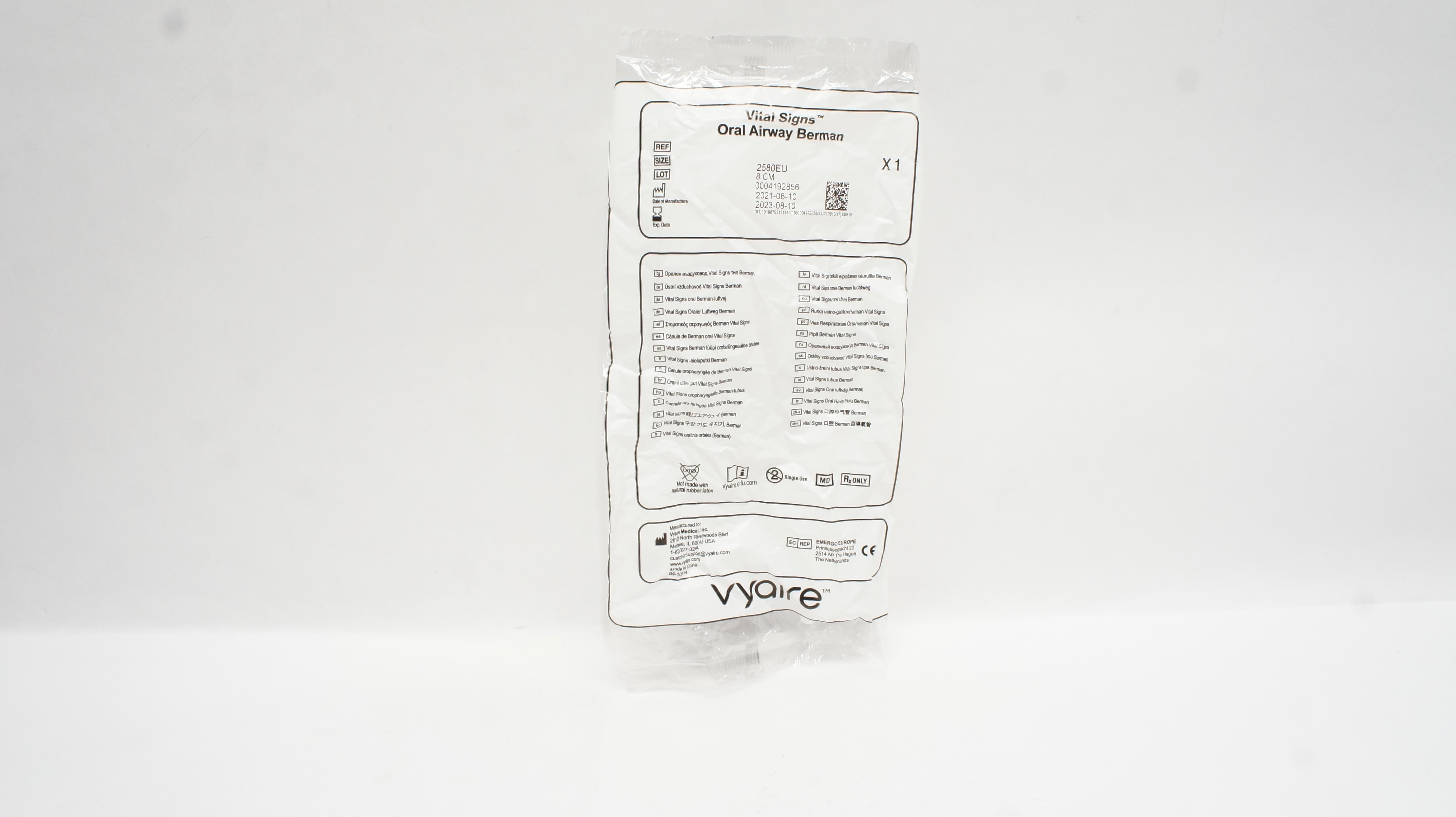 Vyaire 2580EU Vital Signs Oral Airway Berman 8cm (x)