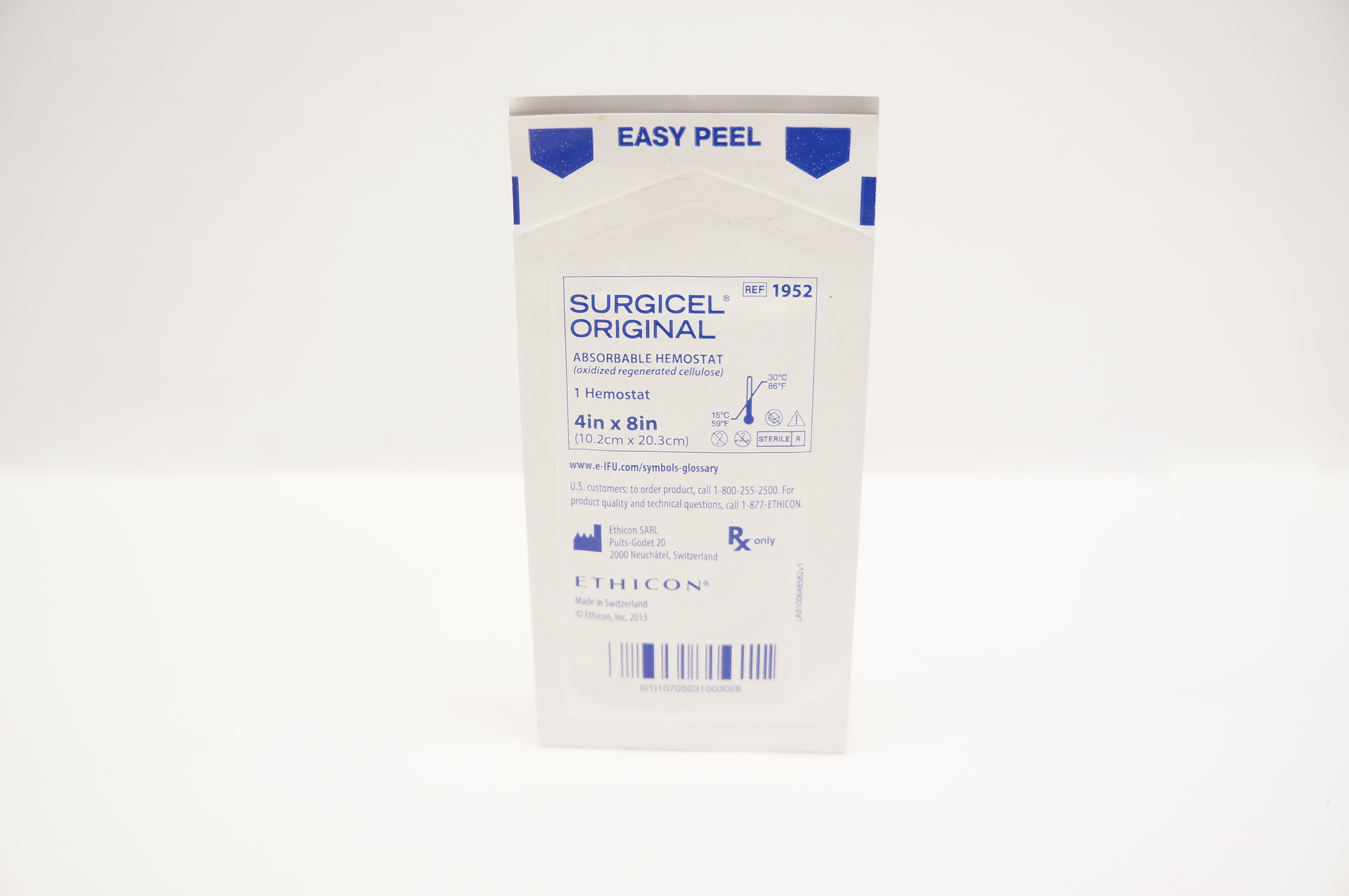 Ethicon 1952 Surgicel Original Absorbable Hemostat 4inch x 8inch