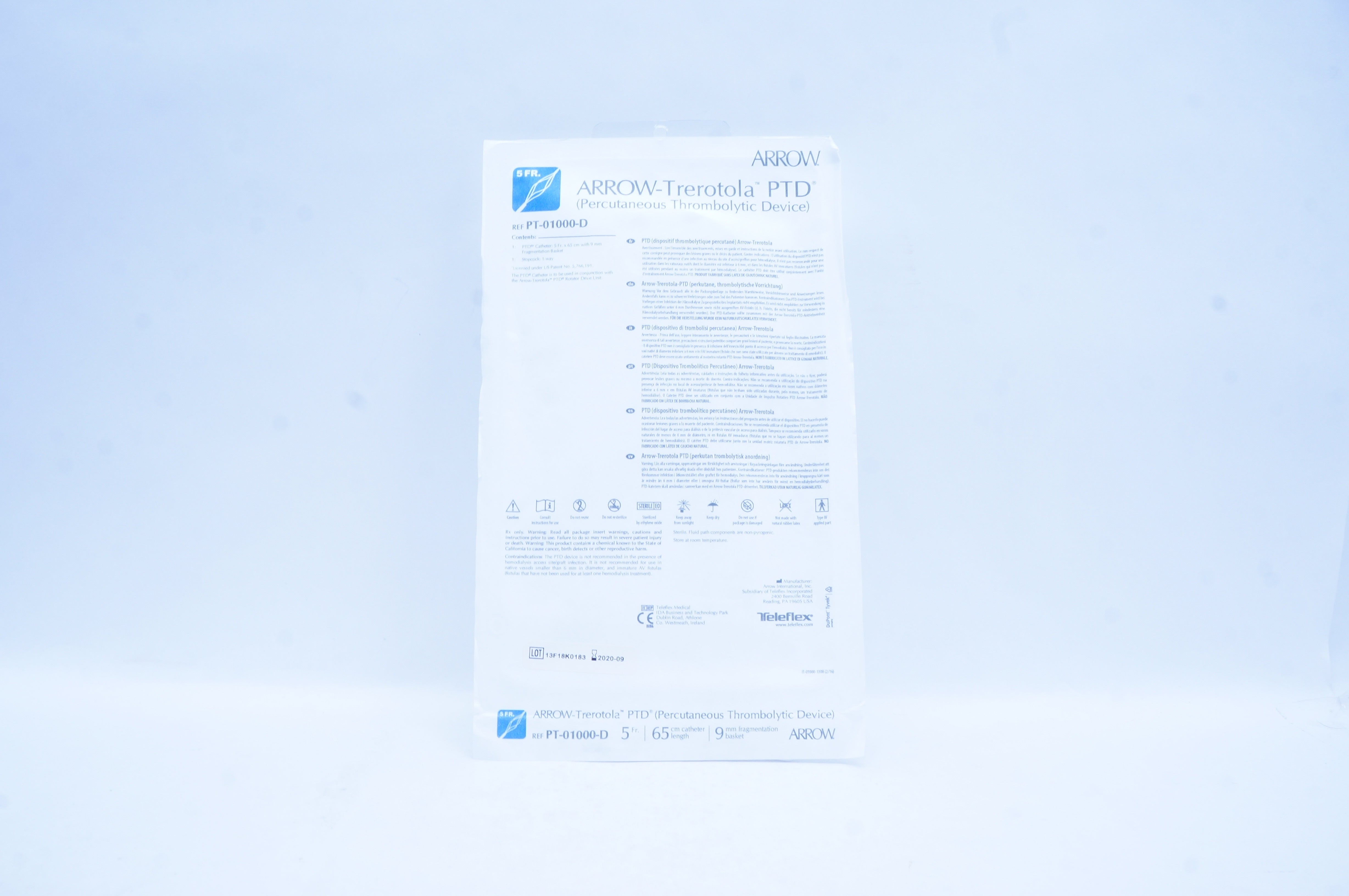 Teleflex PT-01000-D Arrow Percutaneous Thrombolytic Device 5Fr x 9mm x 65cm (x)