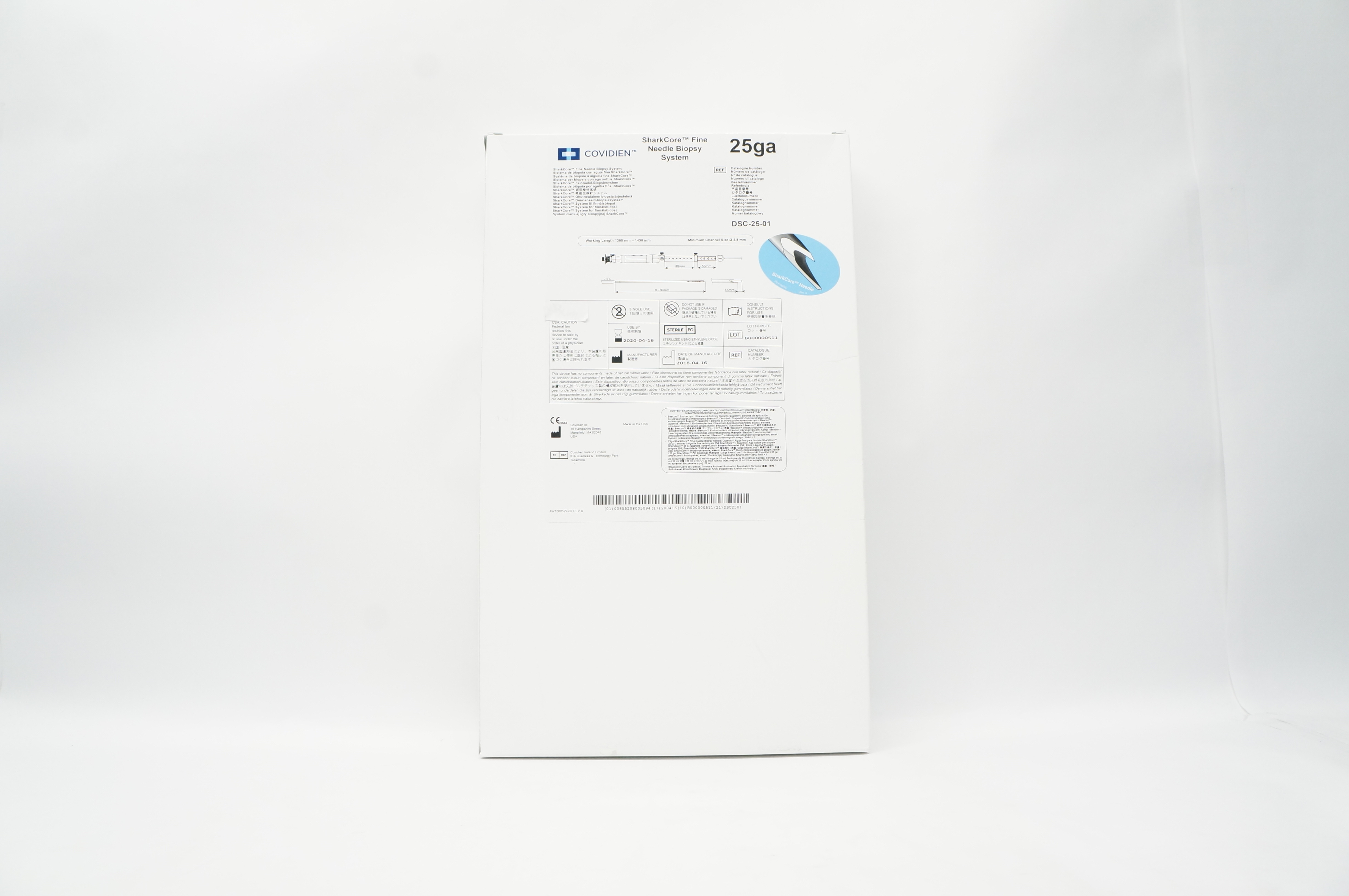 Covidien DSC-25-01 SharkCore Fine Ndle. Biopsy System 25Ga (x)