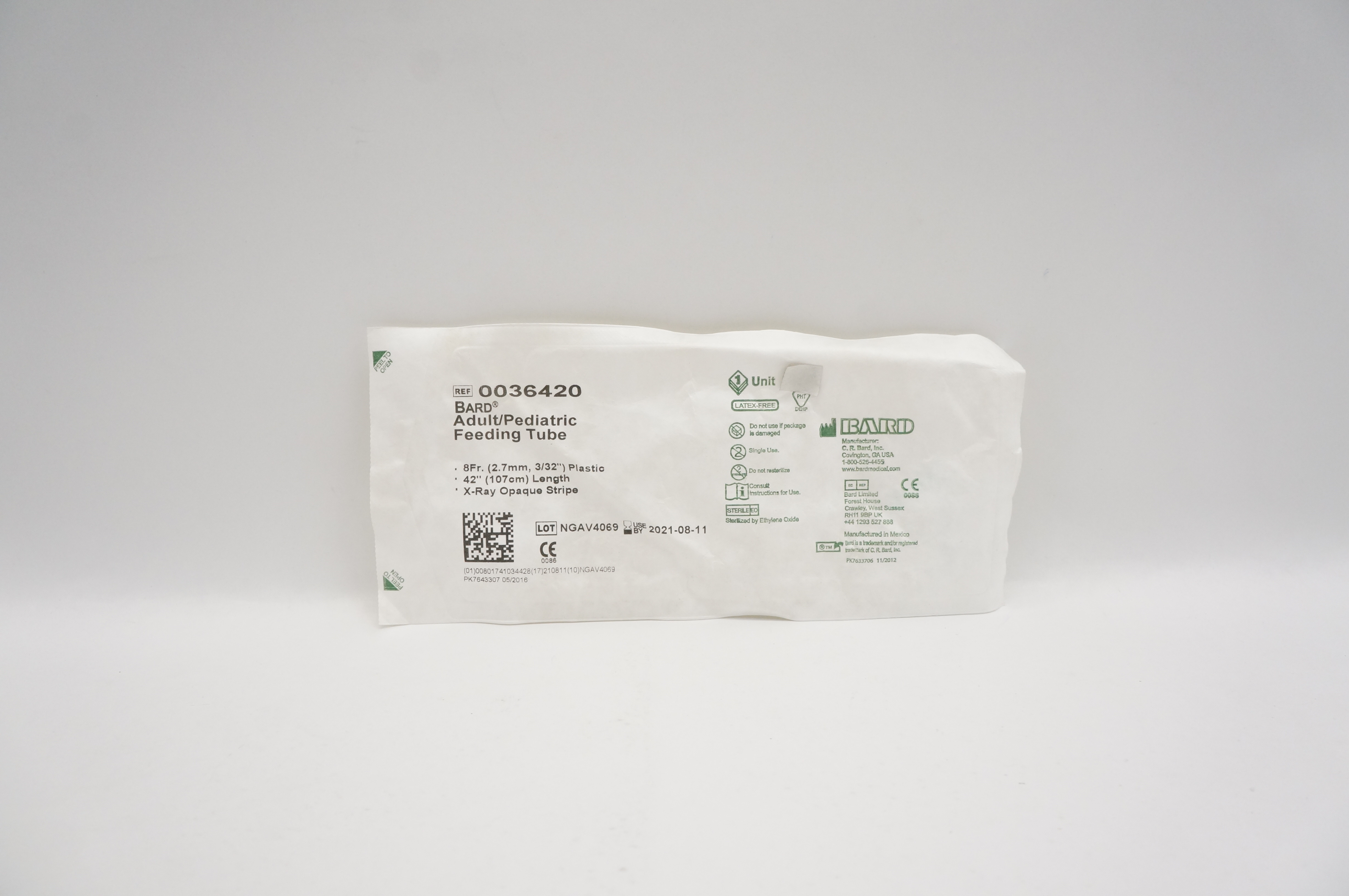 Bard 0036420 Latex-Free Adult/Pediatric Feeding Tube 8Fr. x 42inch (x)