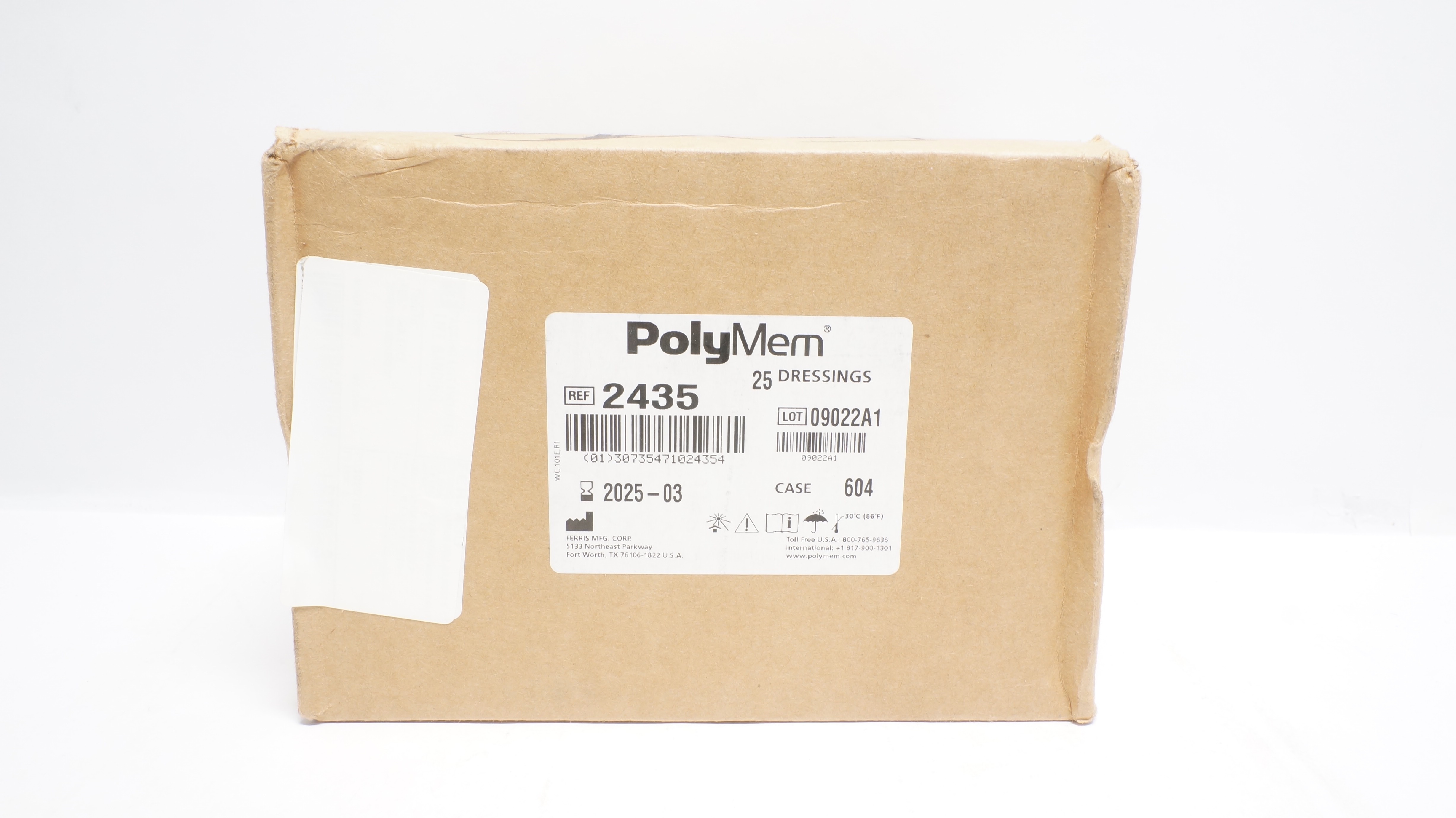 Ferris 2435 PolyMem Oval Silicone Border Dressing, 5 x 3.5 inch - Box of 25