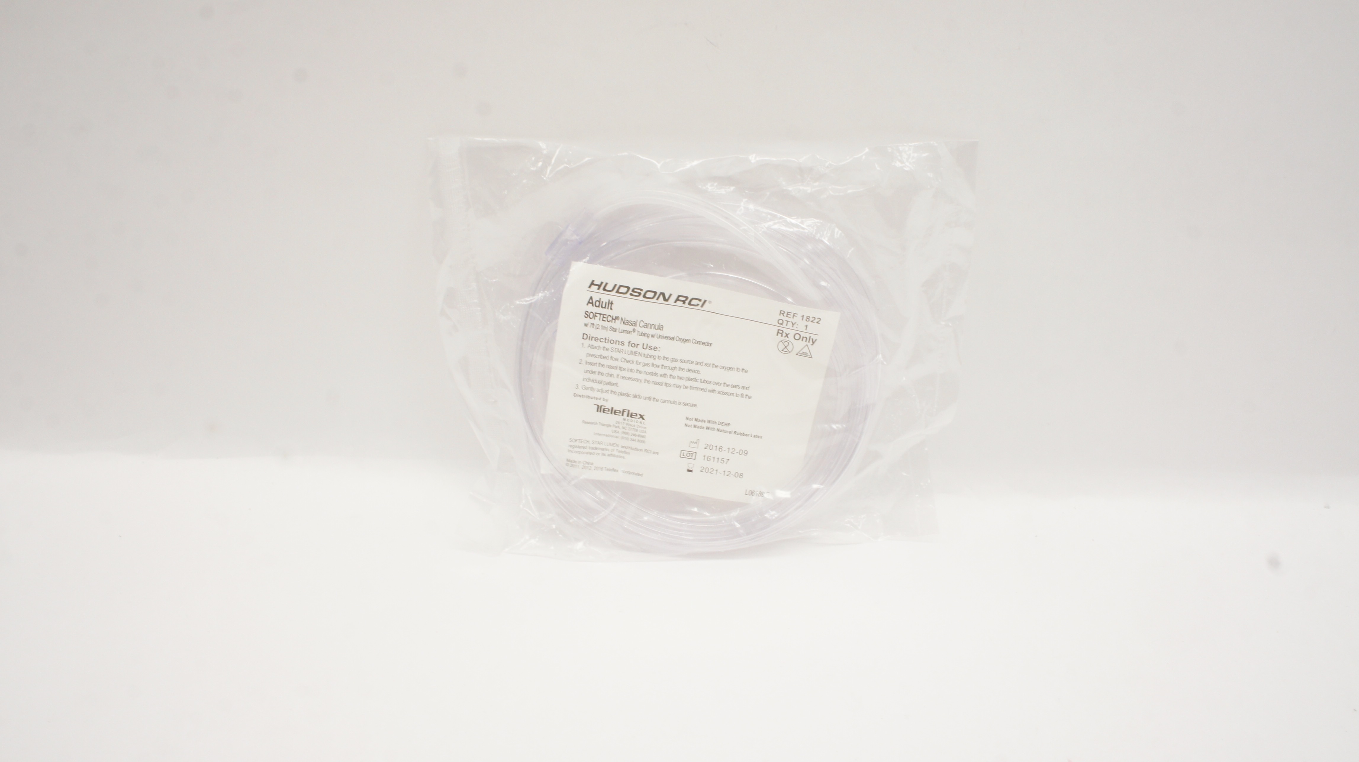 Teleflex 1822 Hudson RCI Adult Softech Nasal Cannula w/7ft. Tubing (x)