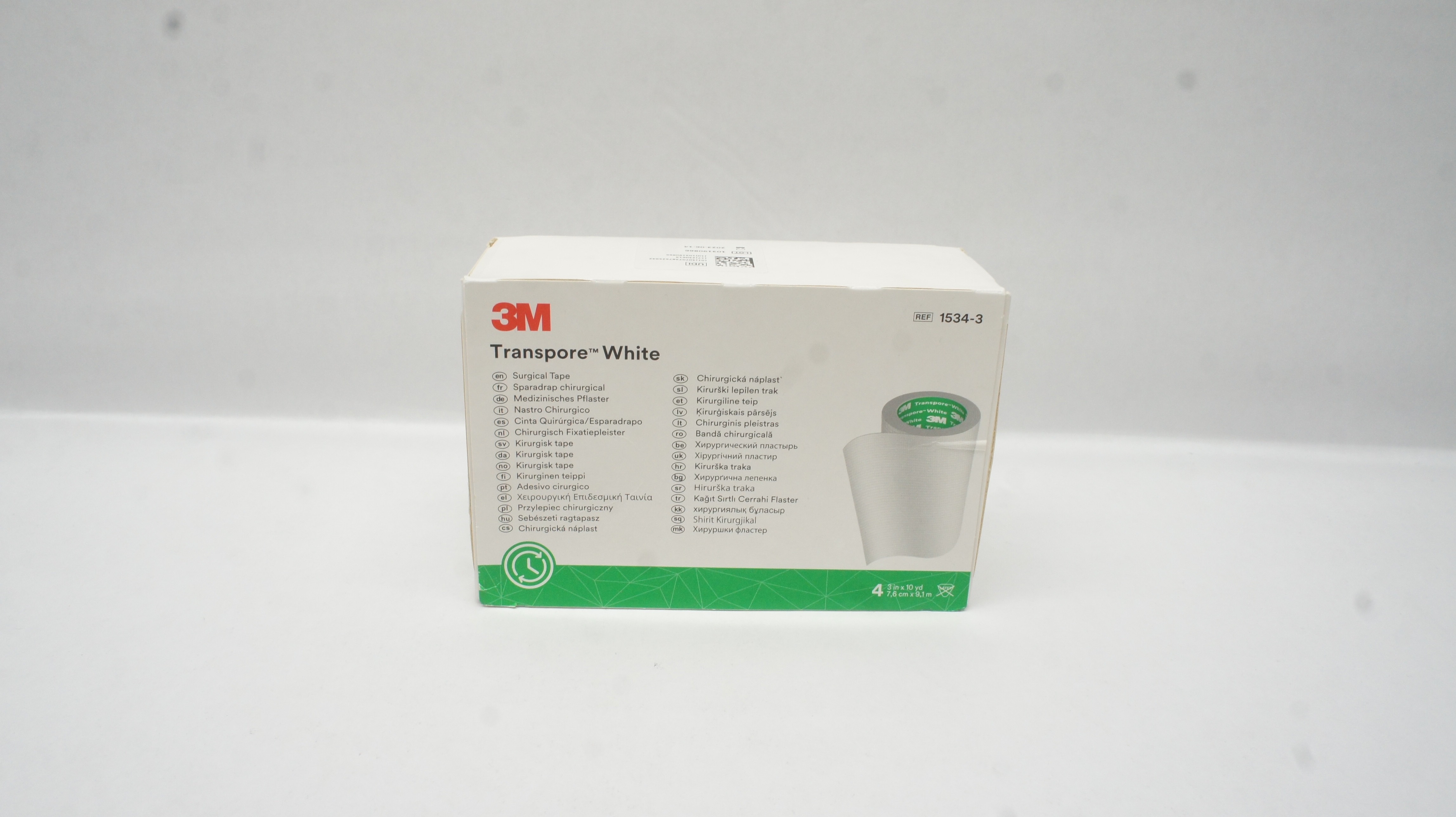3M 1534-3 Transpore Surgical Tape, White 3inch x 10yd (x) - Box of 4