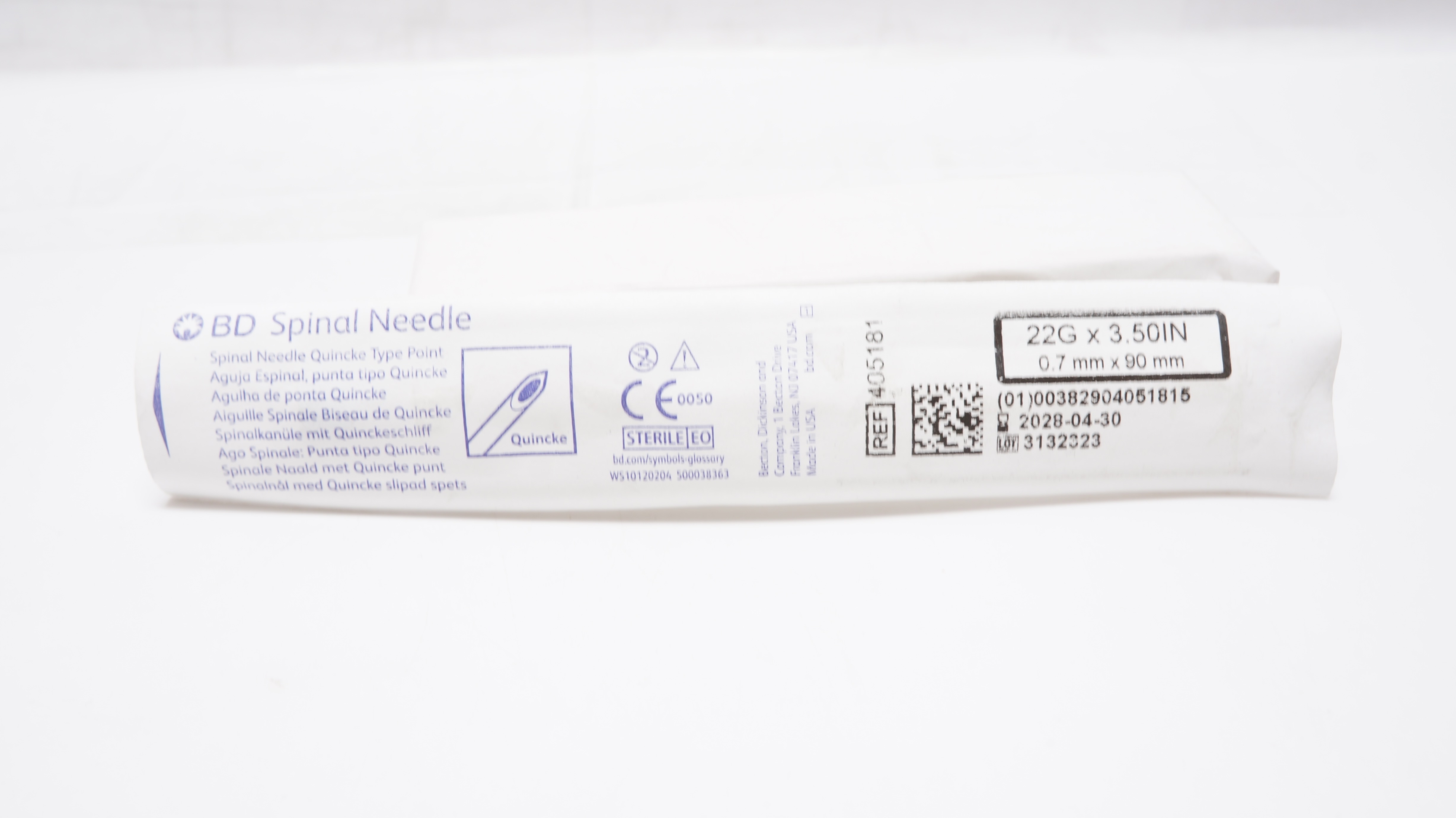 BD 405180 Spinal Ndle Quicke Type Point 25G x 3.50inch