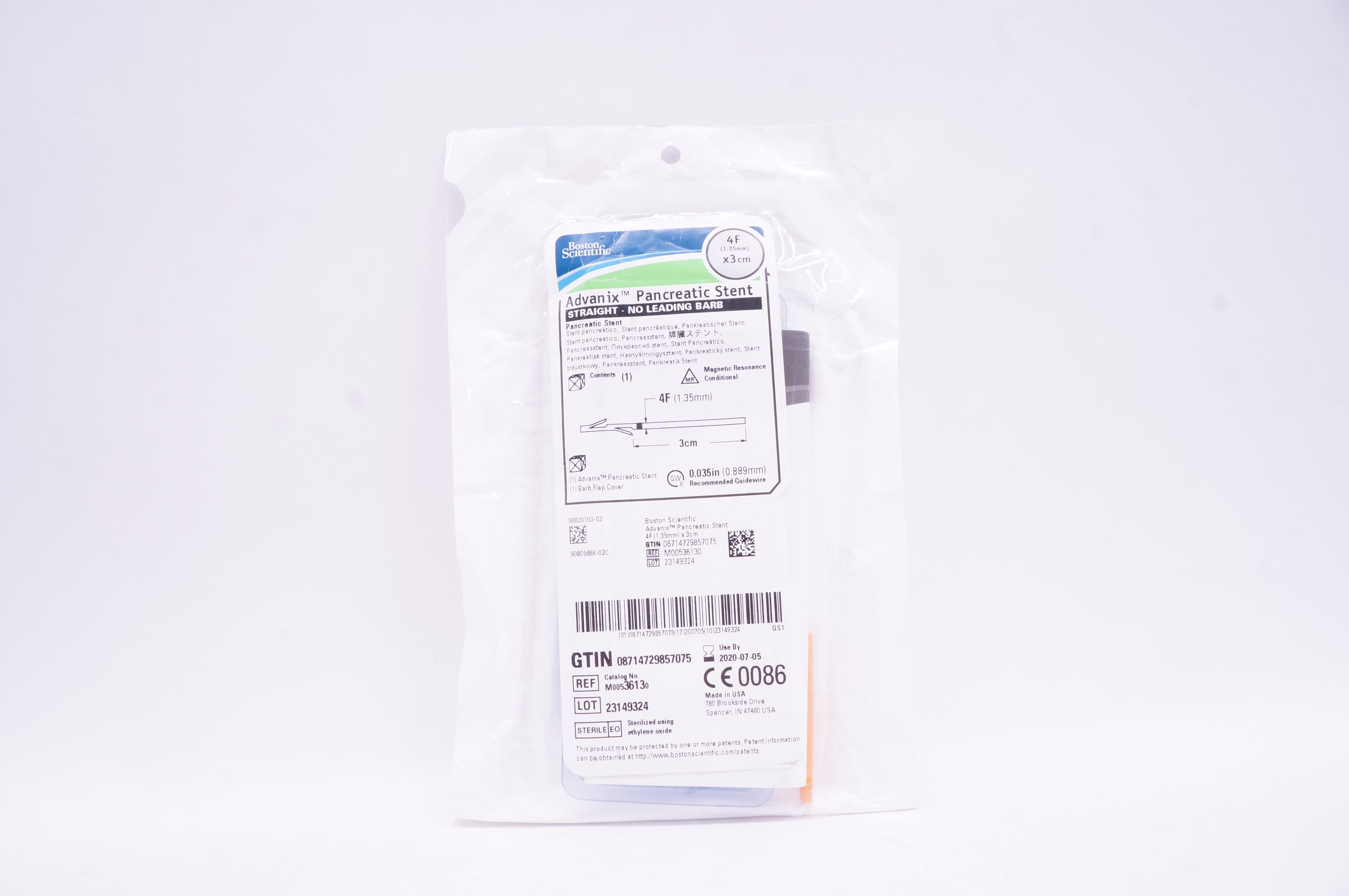 Boston Scientific 3613 Advanix Pancreatic stent 4F x 3cm (x)