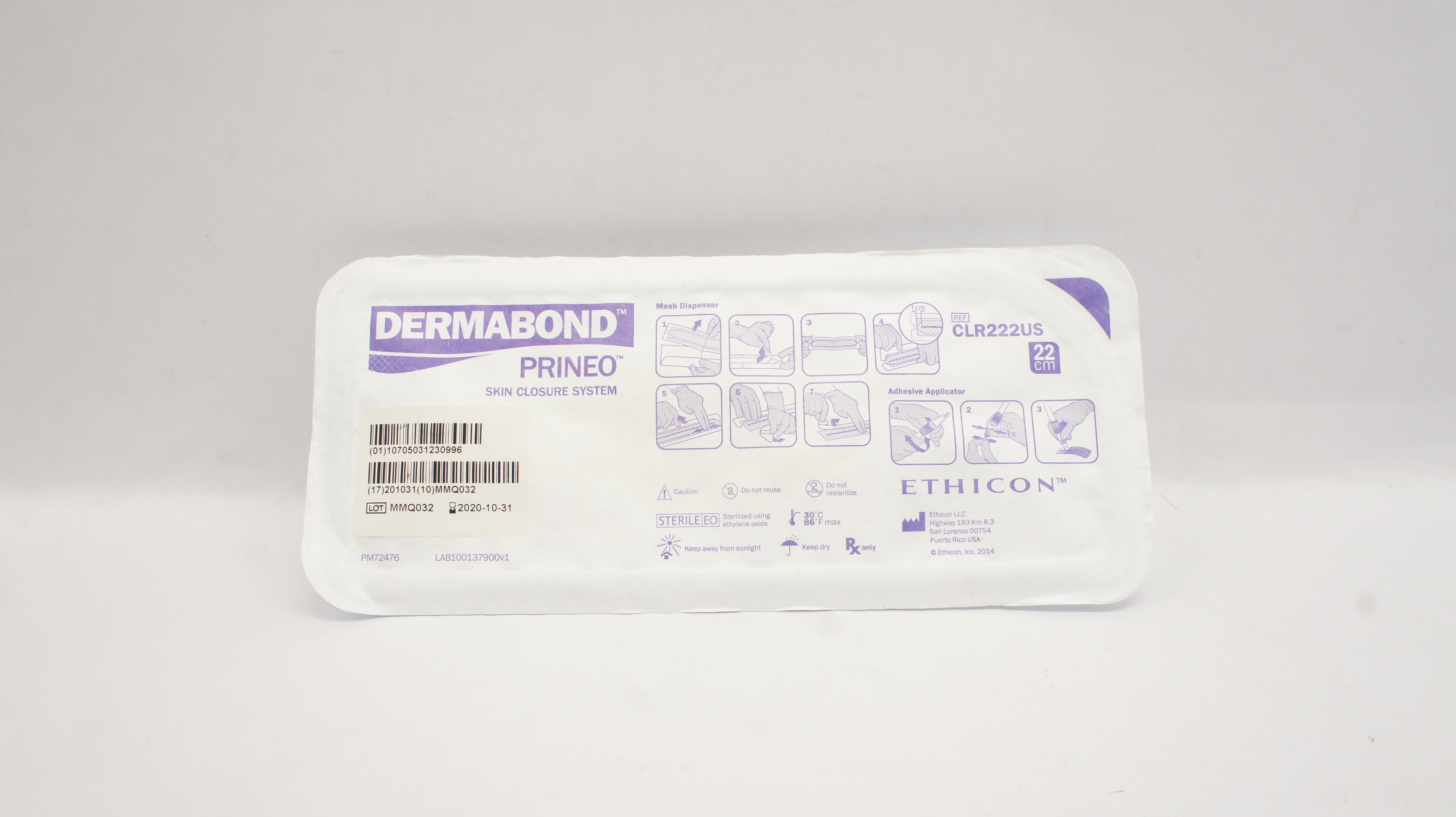 Ethicon CLR222US Dermabond Prineo Skin Closure System 22cm (x)
