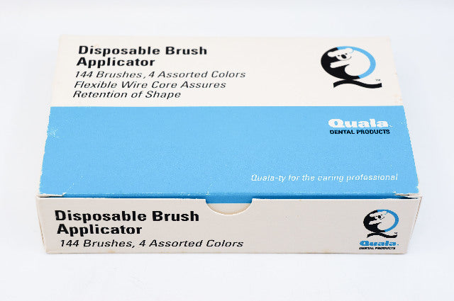 Quala Disposable Brush Applicator 144 Brushes, 4 Assorted Colors, Fine