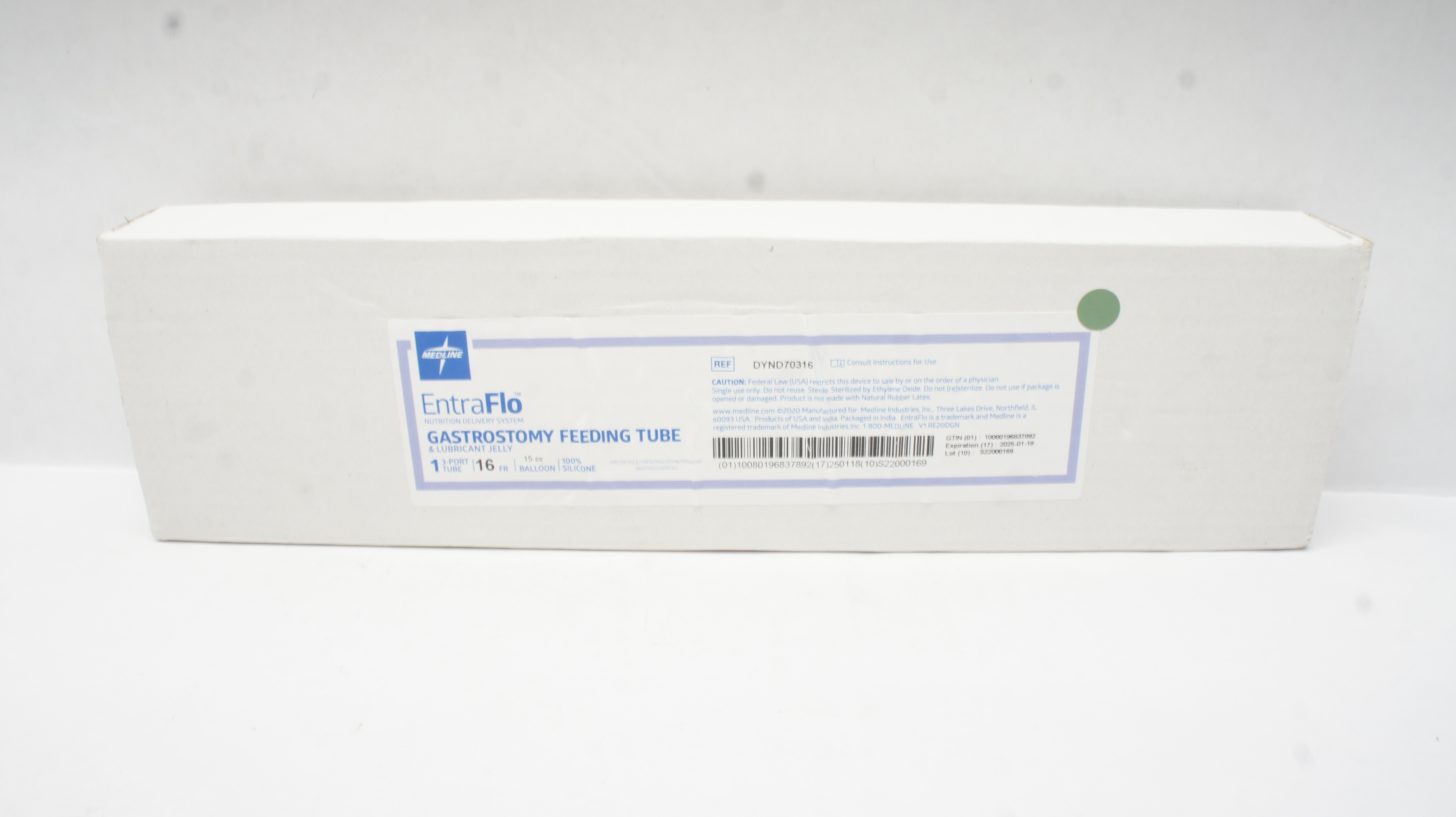 Medline DYND70316 EntraFlo Gastrostomy Feeding Tube 16Fr