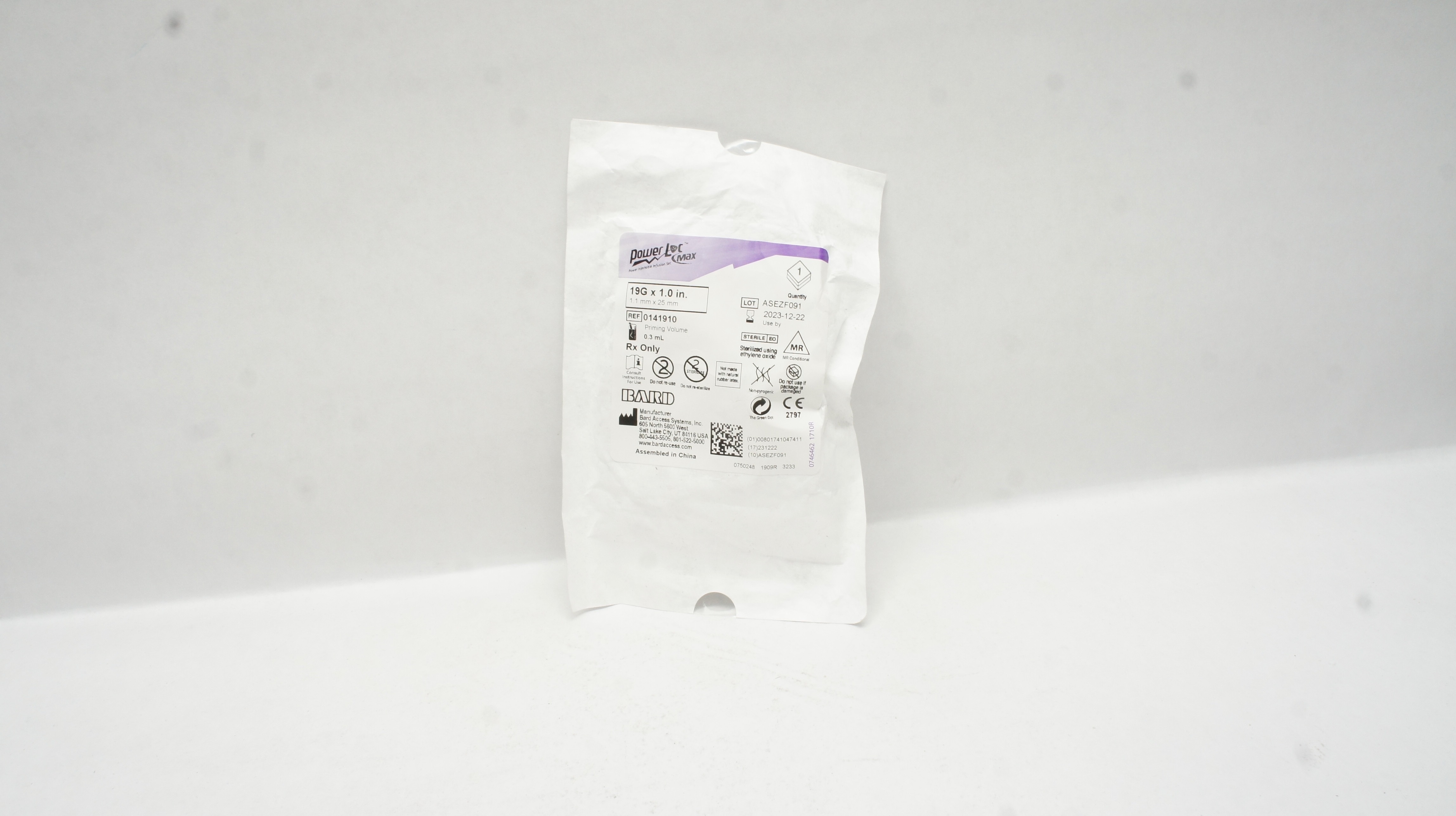 Bard 0141910 Power Loc Max Power Injectable Infusion Set 19G x 1.0inch (x)