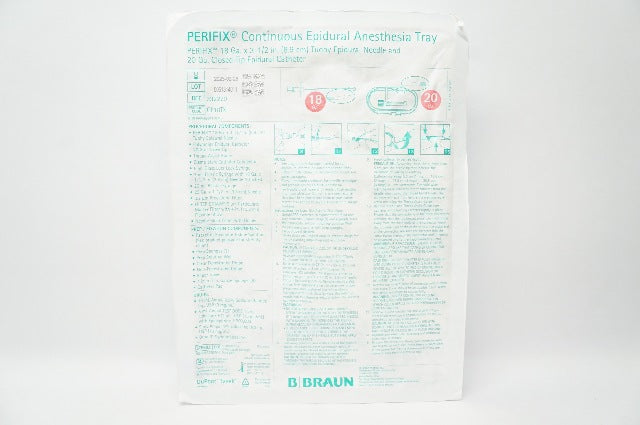 Braun 332220 Perifix Continuous Epidural Anesthesia Tray 18Ga x 3-1/2inch, 20Ga