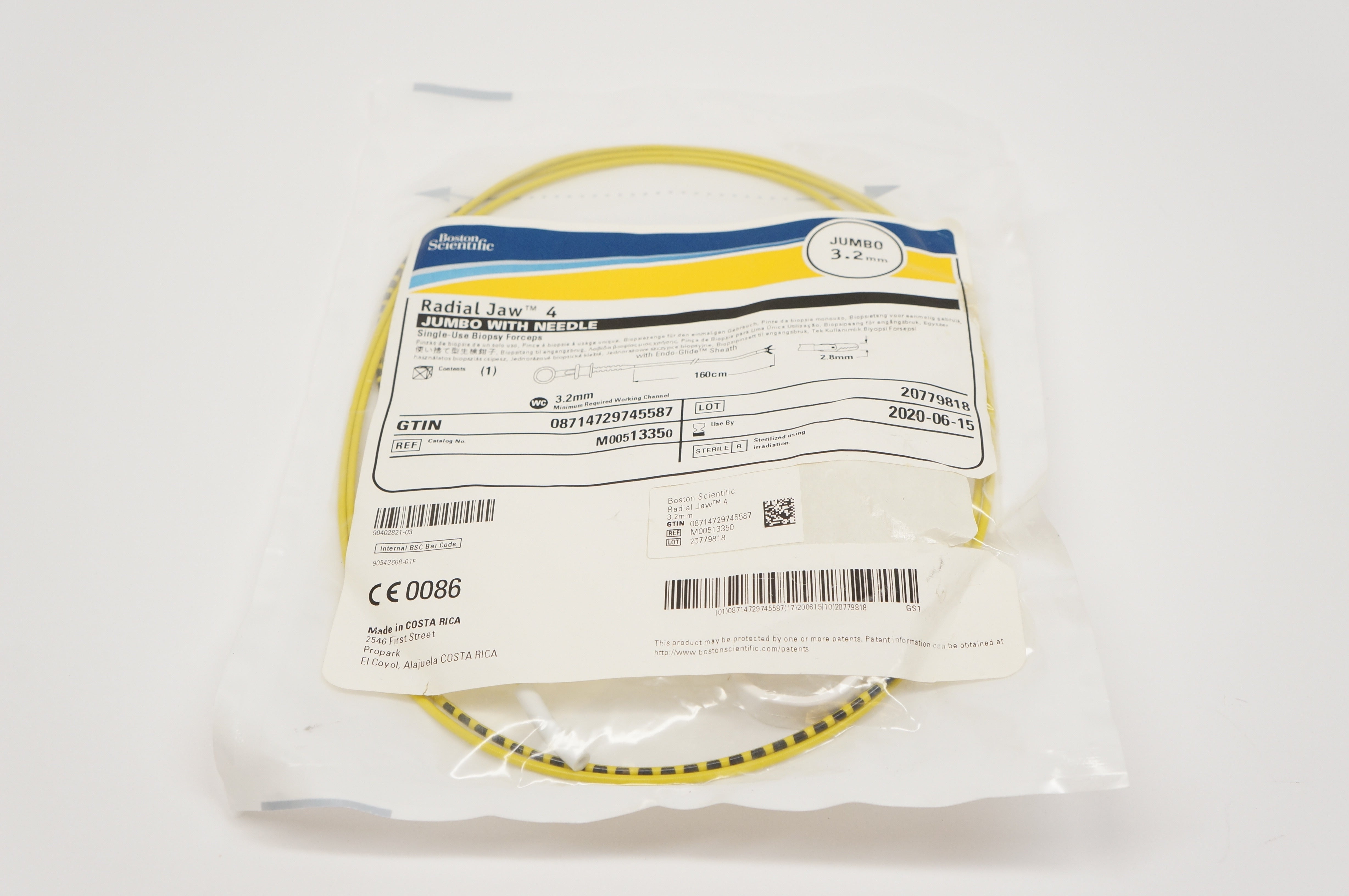 Boston Scientific M00513350 Radial Jaw 4 Jumbo with Ndle 160cm 2.8mm  3.2mm(x)