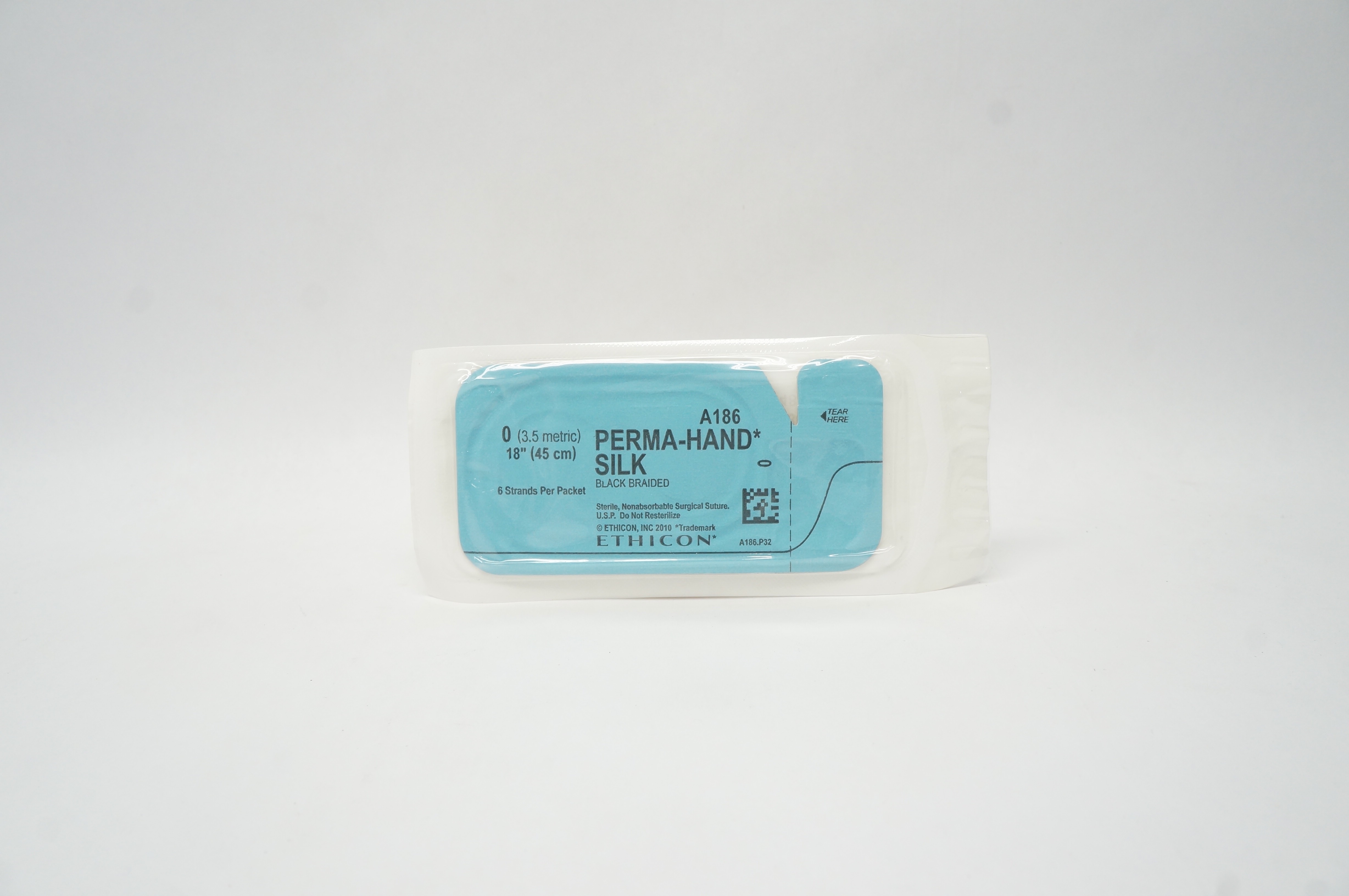 Ethicon A186 0 Perma-Hand Silk Black Braided Surgical Stre, 18 inch