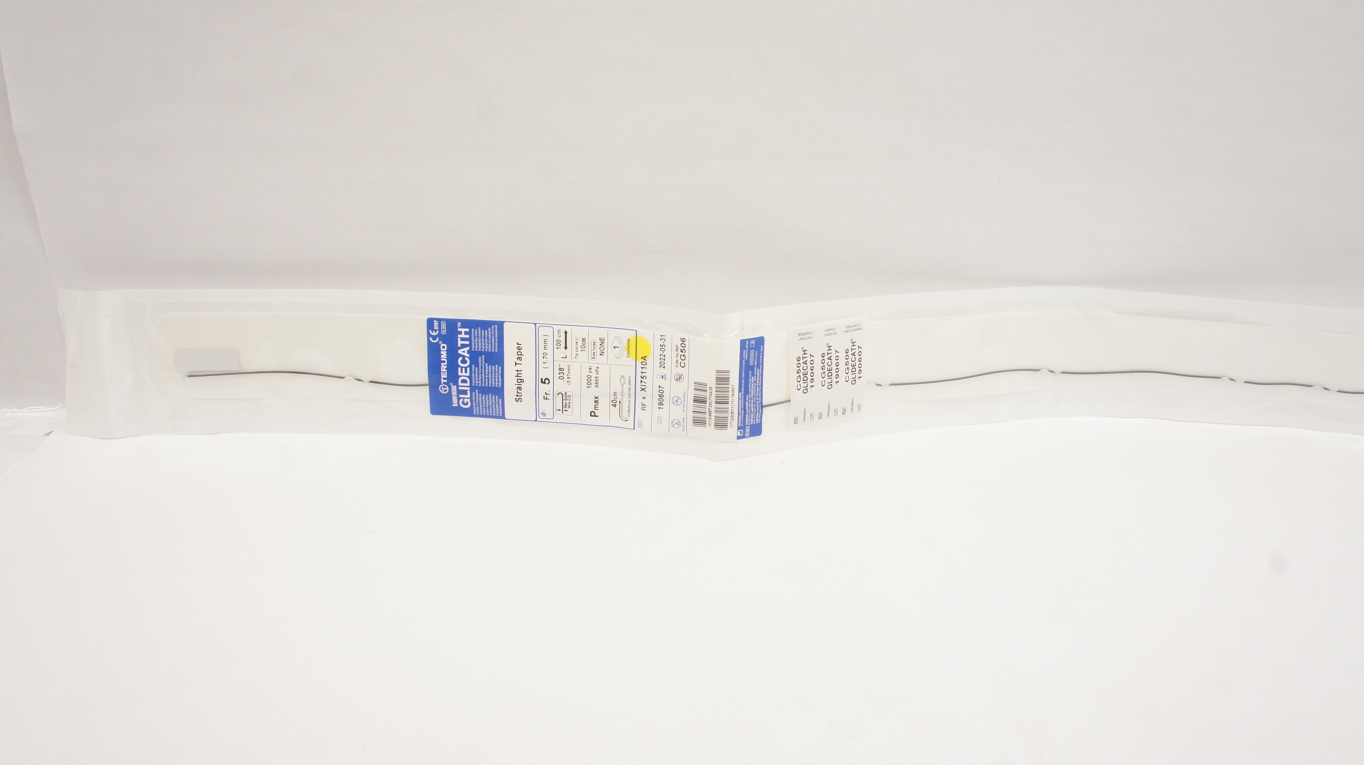 Terumo XI75110A Radifocus Glidecath Angiographic Cath. 5Fr x .038inch x 100cm(x)