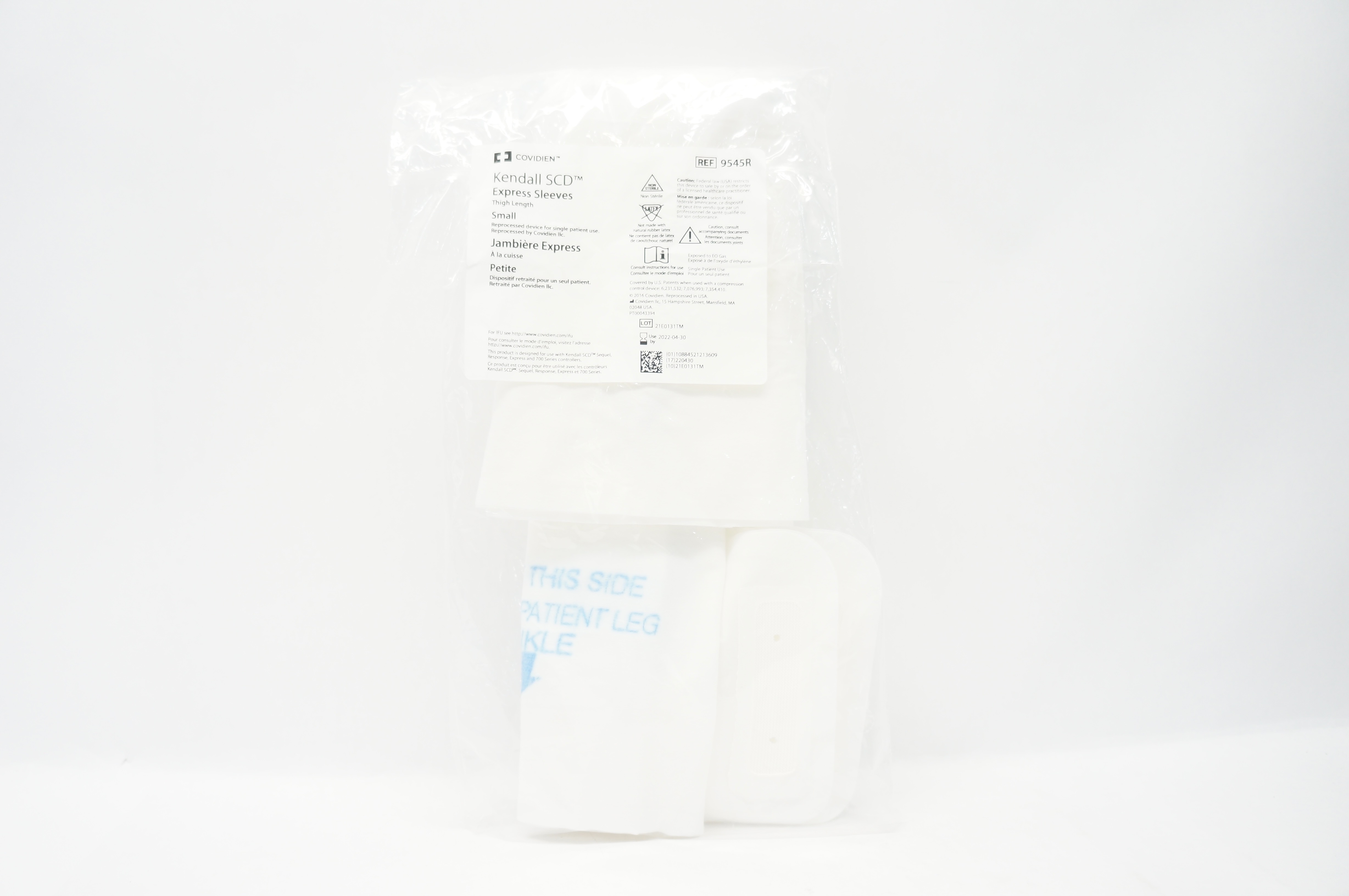 Covidien 9545R Kendall SCD Express Sleeves Thigh Length Small (x)