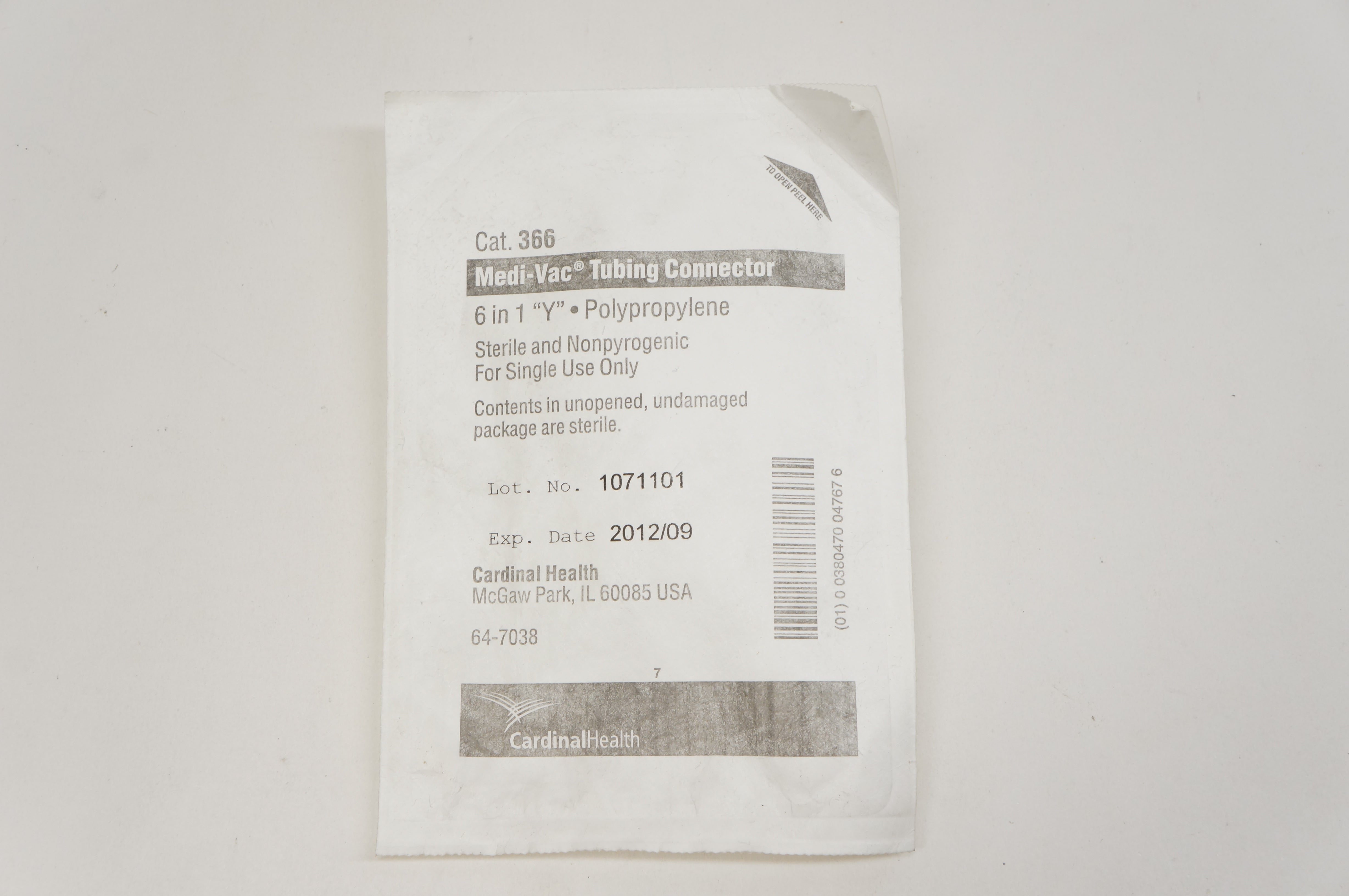 Cardinal Health 366 Medi-Vac Tubing Connector 6 in 1 "Y" (x)