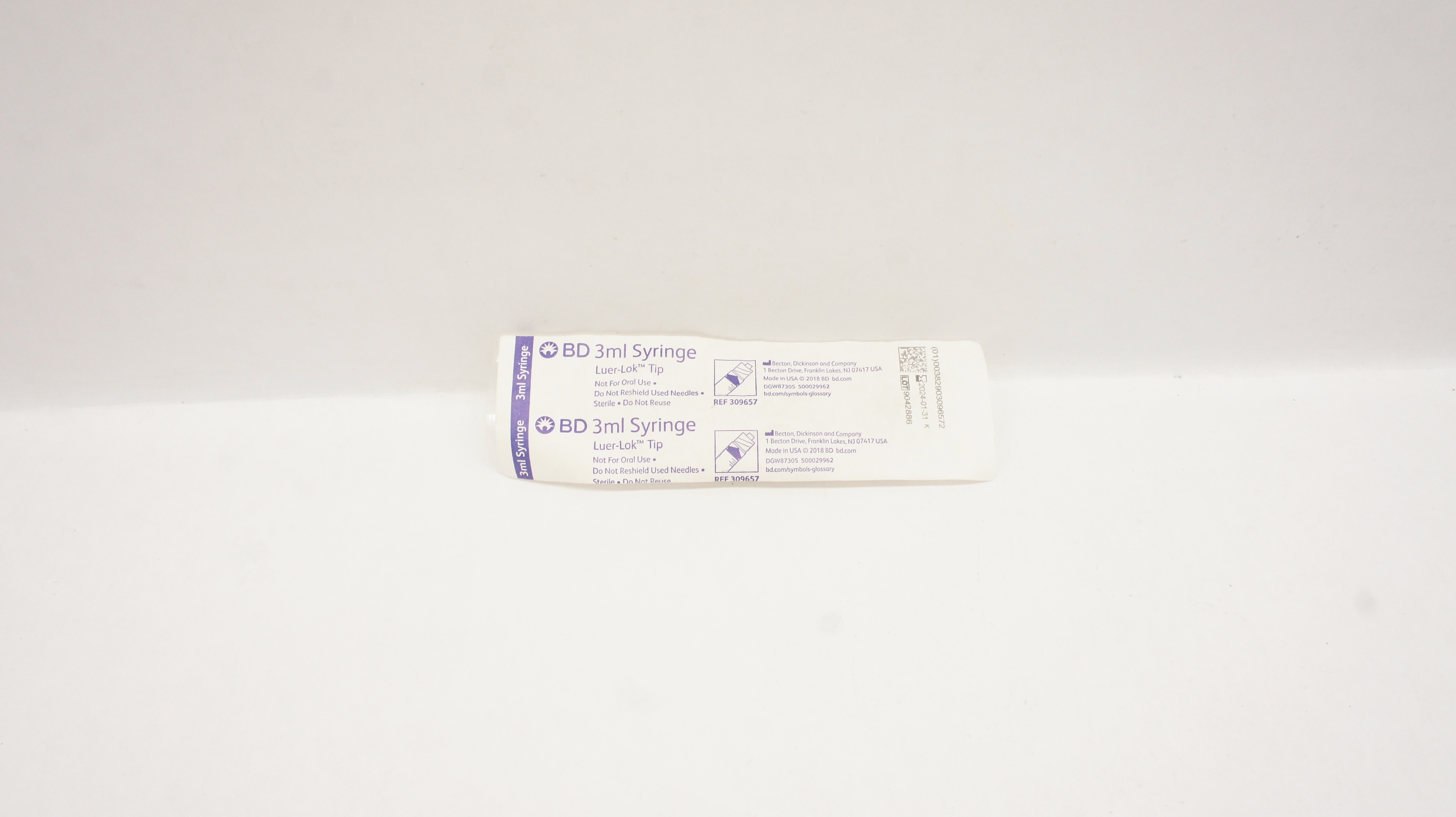 BD 309657 Luer-Lok Tip Syringe 3ml