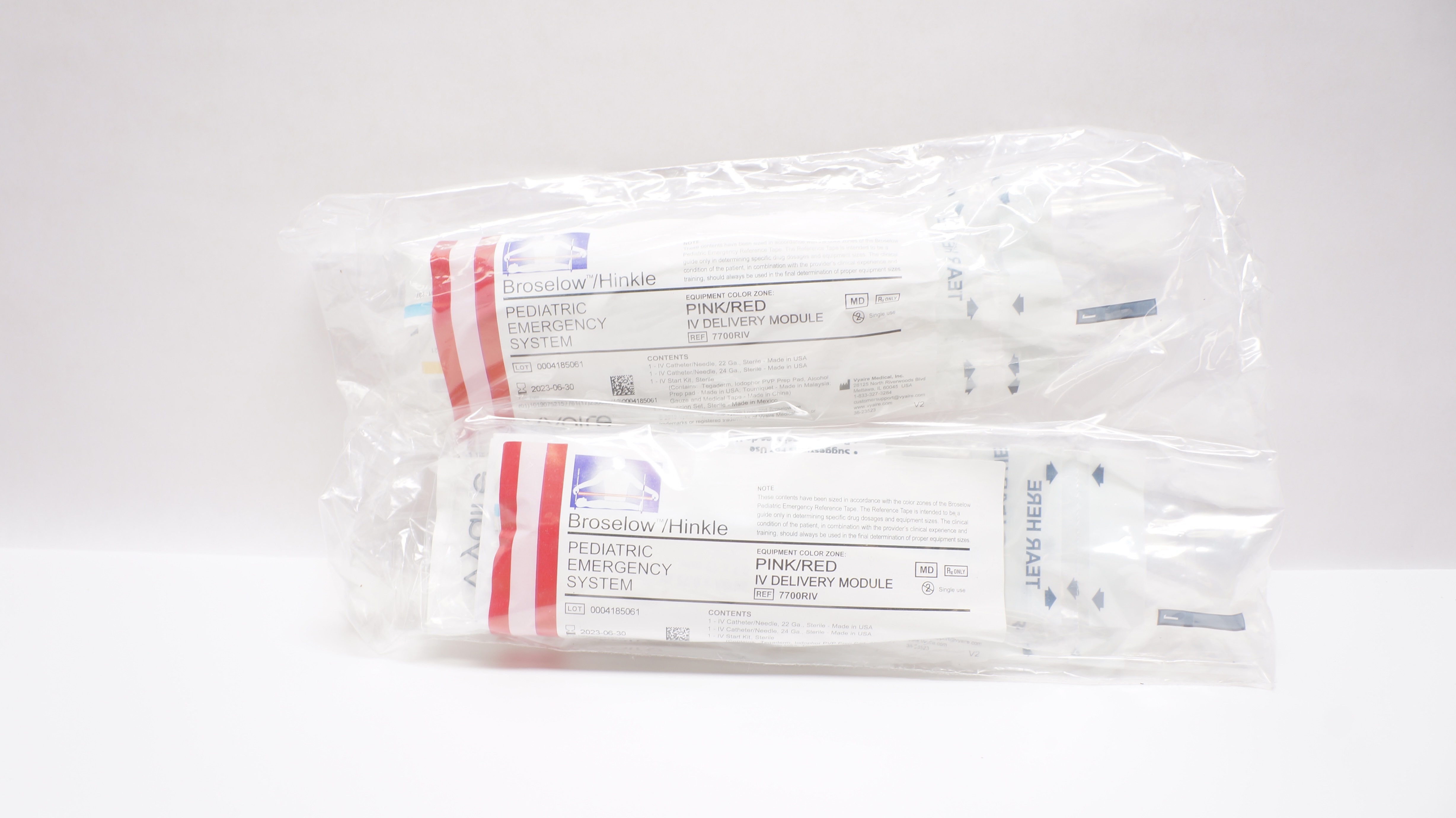 Vyaire 7700RIV Broselow/Hinkle Pediatric Emergency System Pink/Red - Pack of 2